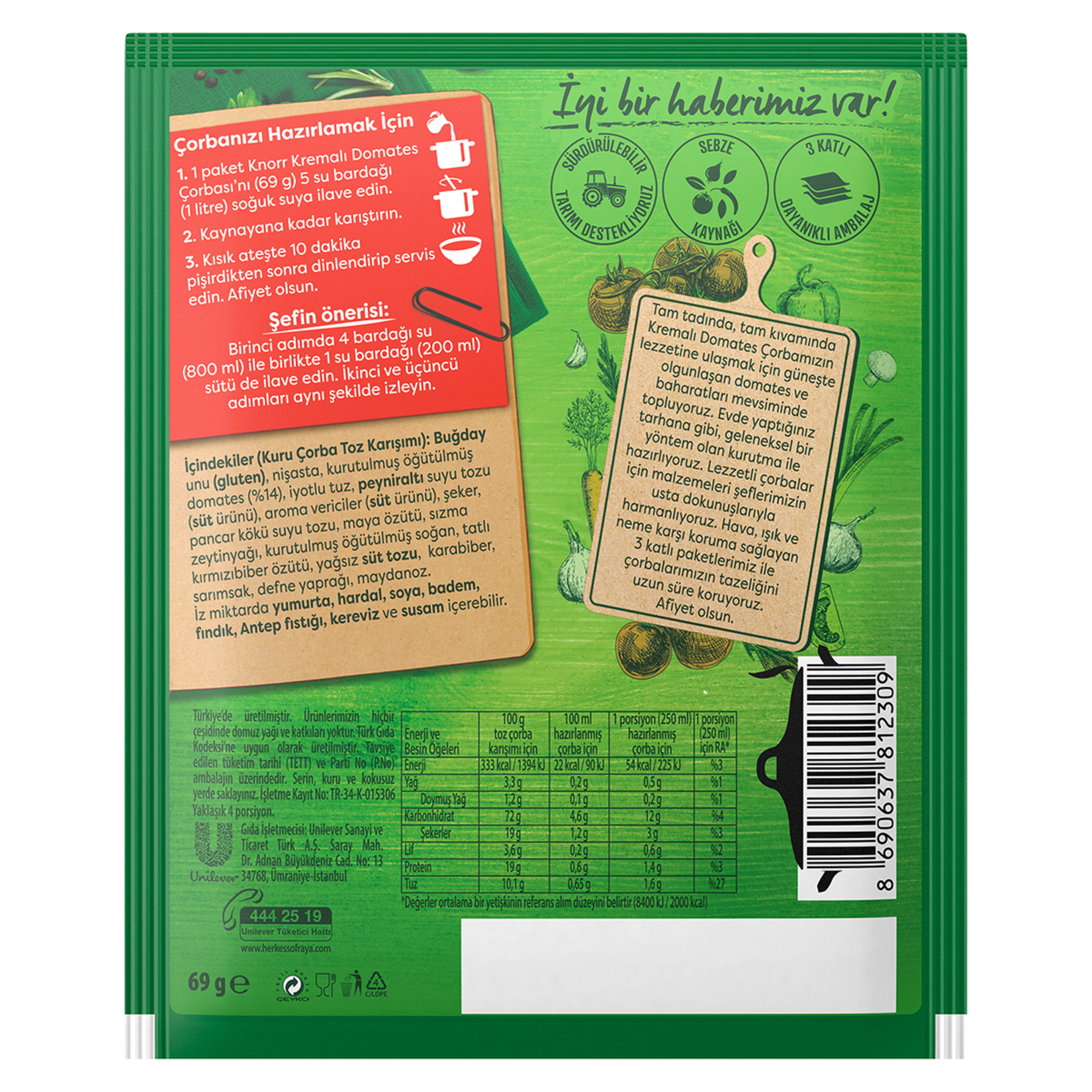 Knorr Hazır Çorba Kremalı Domates 4 Kişilik 69 G - Görsel 5