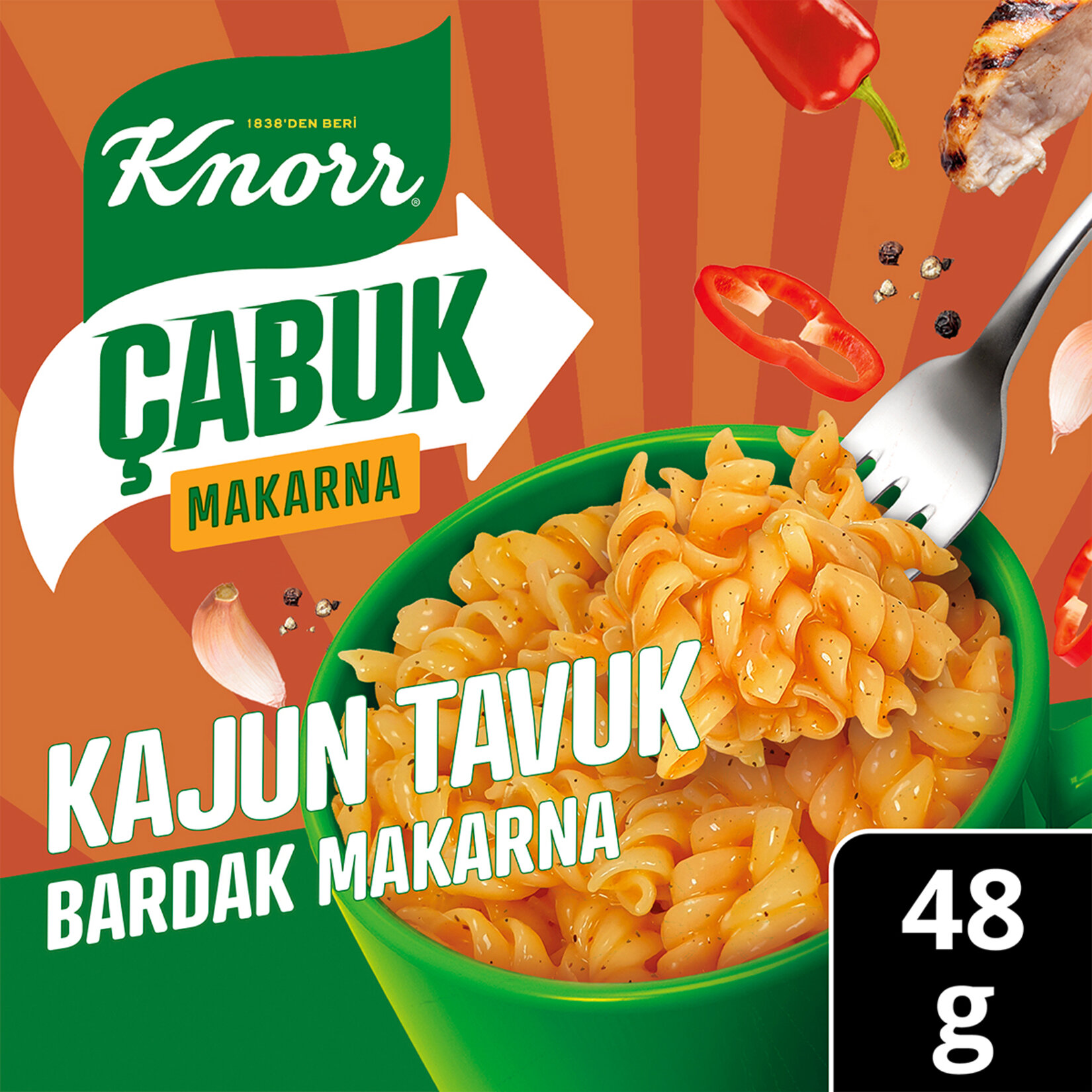 Knorr Çabuk Kajun Tavuk Bardak Makarna 48 G - Görsel 2