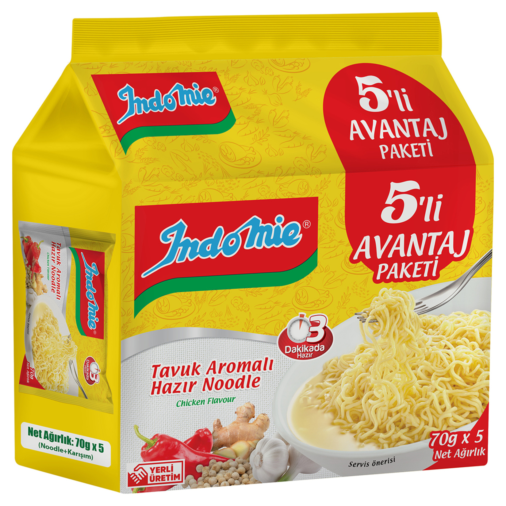 Indomie Tavuk Çeşnili Noodle 5 x 70 G