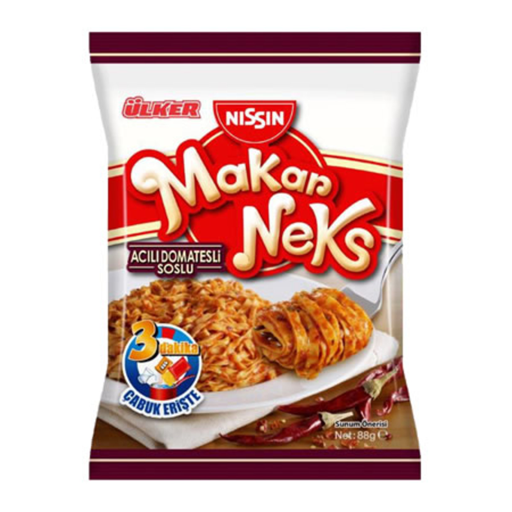 Makarneks Acılı Domatesli Soslu Çabuk Erişte 88 G