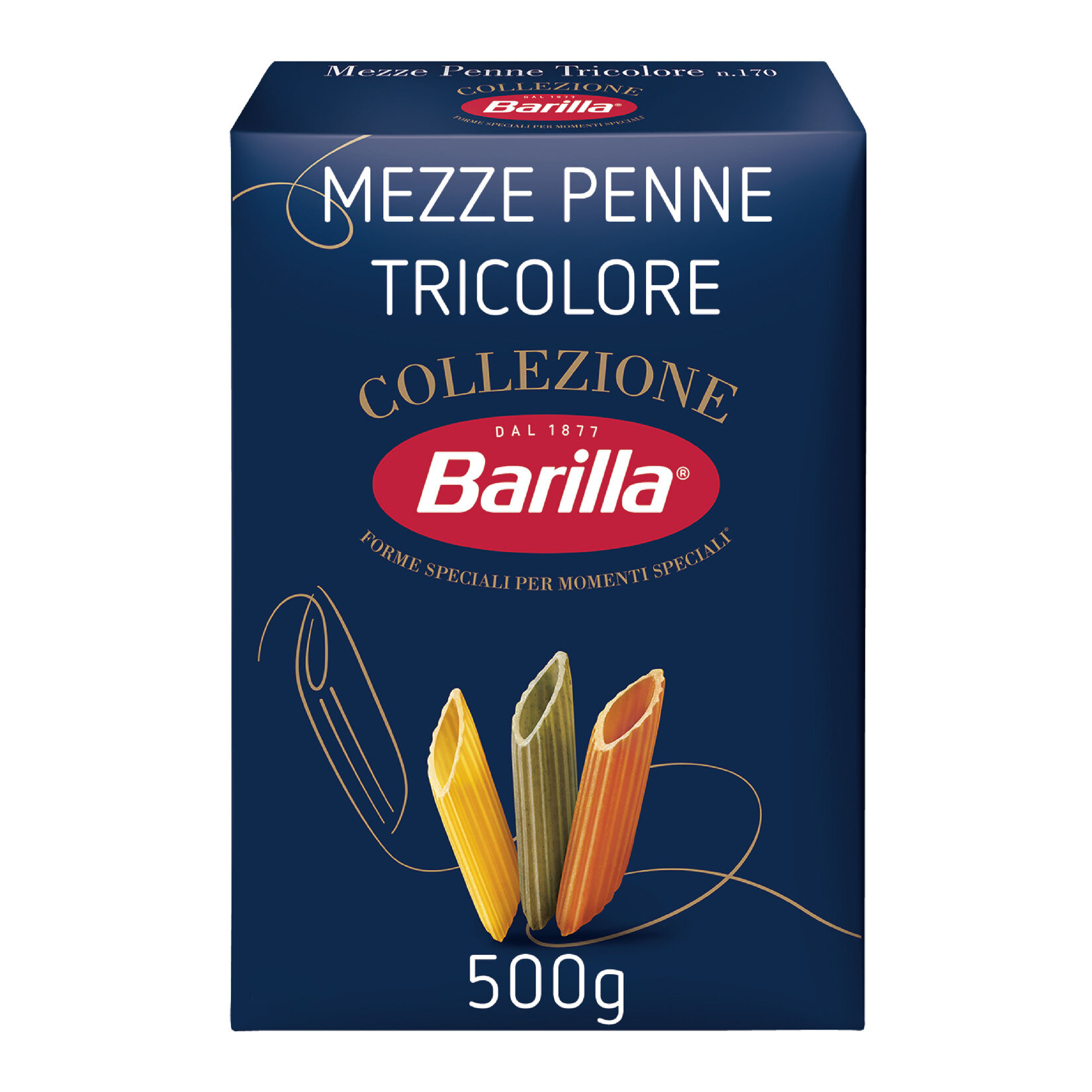 Barilla Mezze Penne Tricolore  500 G - Görsel 1