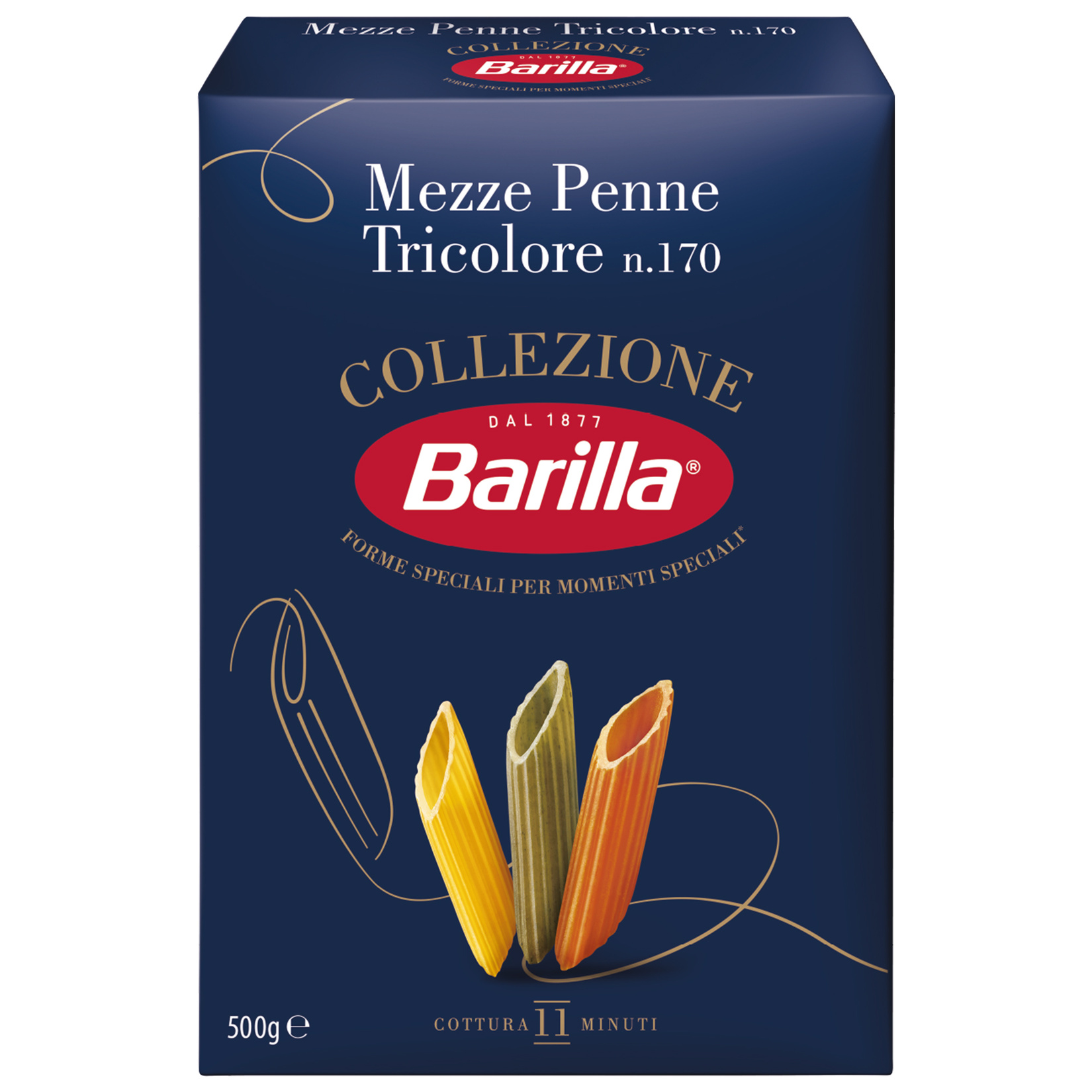 Barilla Mezze Penne Tricolore (Üç Renkli Kalem) Makarna 500 G - Görsel 2