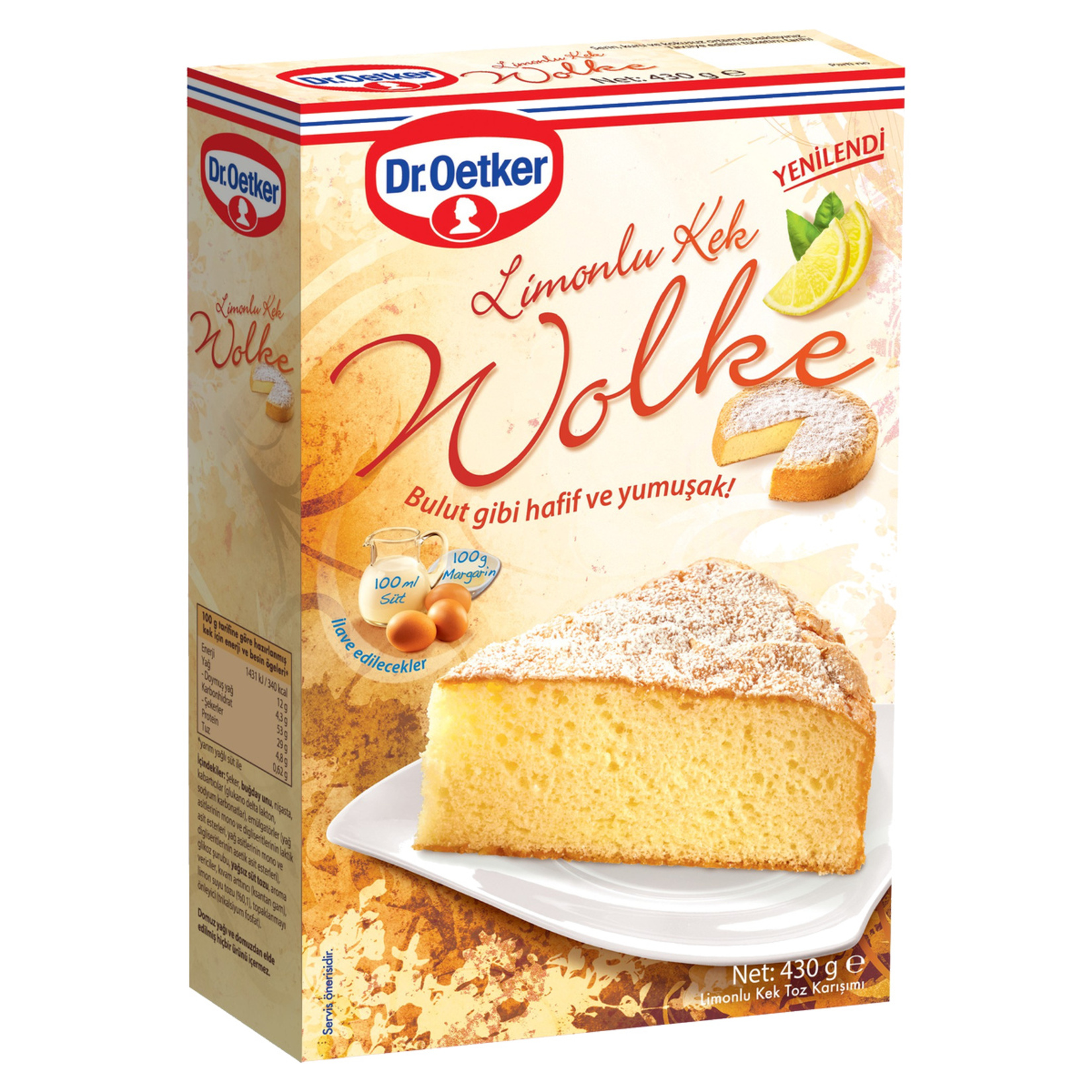Dr.Oetker Wolke Limonlu Kek Karışımı 430 G