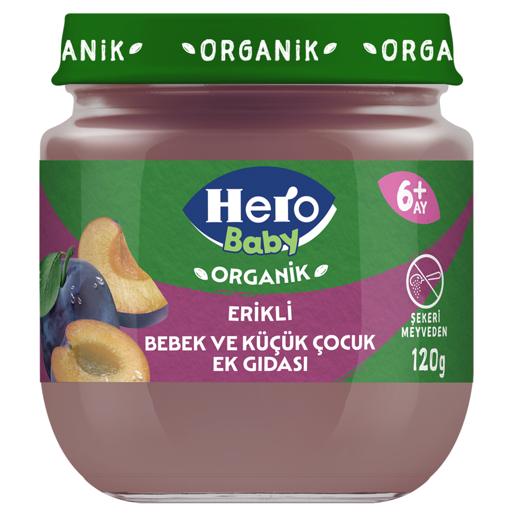Hero Baby Organik Erik Püreli Kavanoz Mama 120 G - Görsel 1