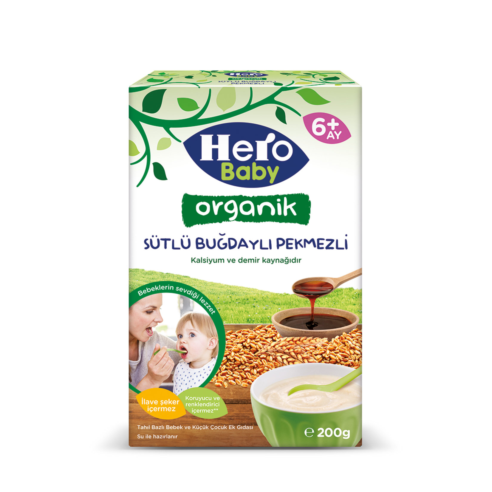 Hero Baby Organik Buğdaylı Pekmezli 200 G