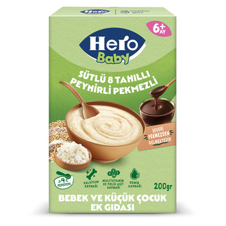 Hero Baby Sütlü 8 Tahıllı Peynirli Pekmezli Ek Besin 200 G