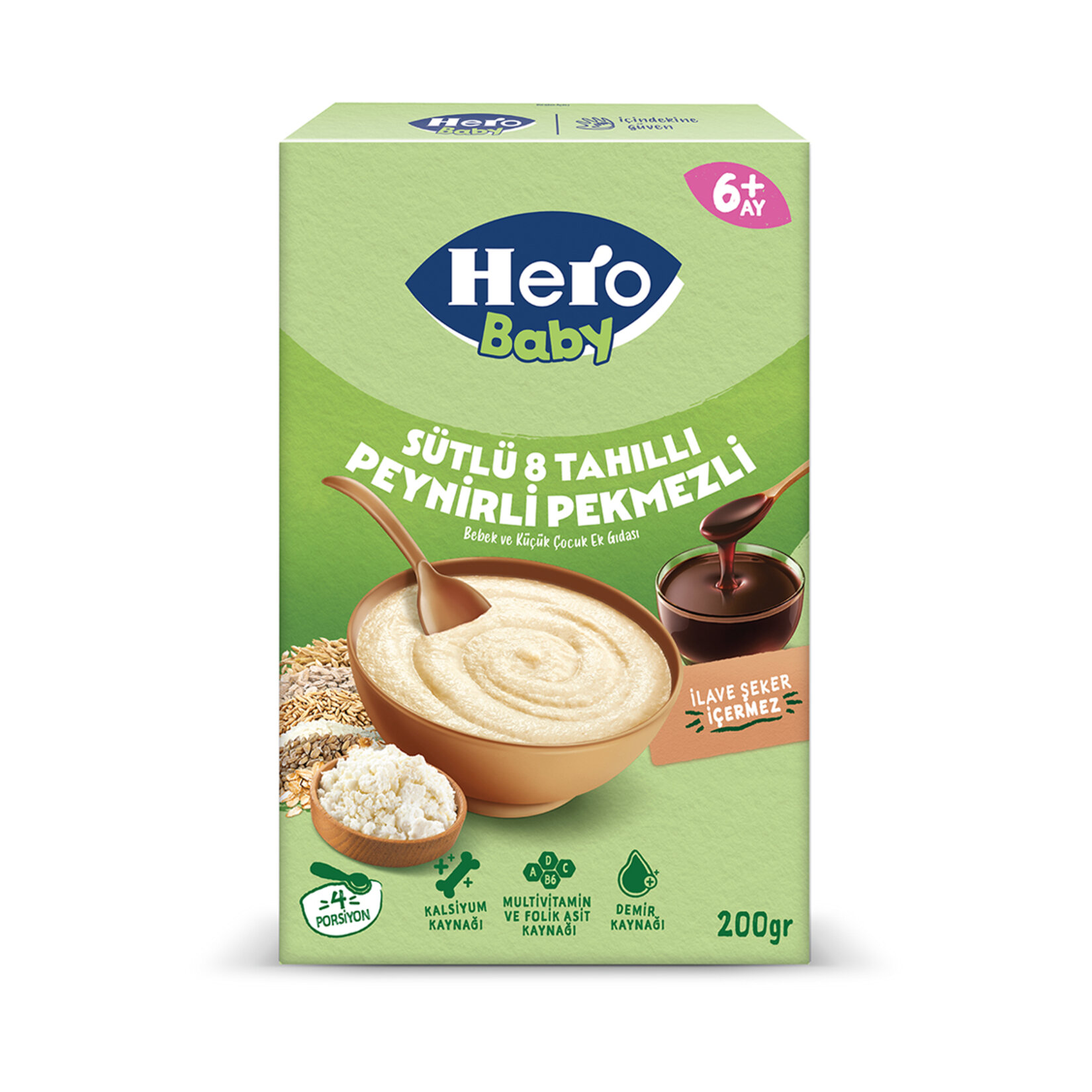 Hero Baby Sütlü 8 Tahıllı Peynirli Pekmezli Ek Besin 200 G - Görsel 2