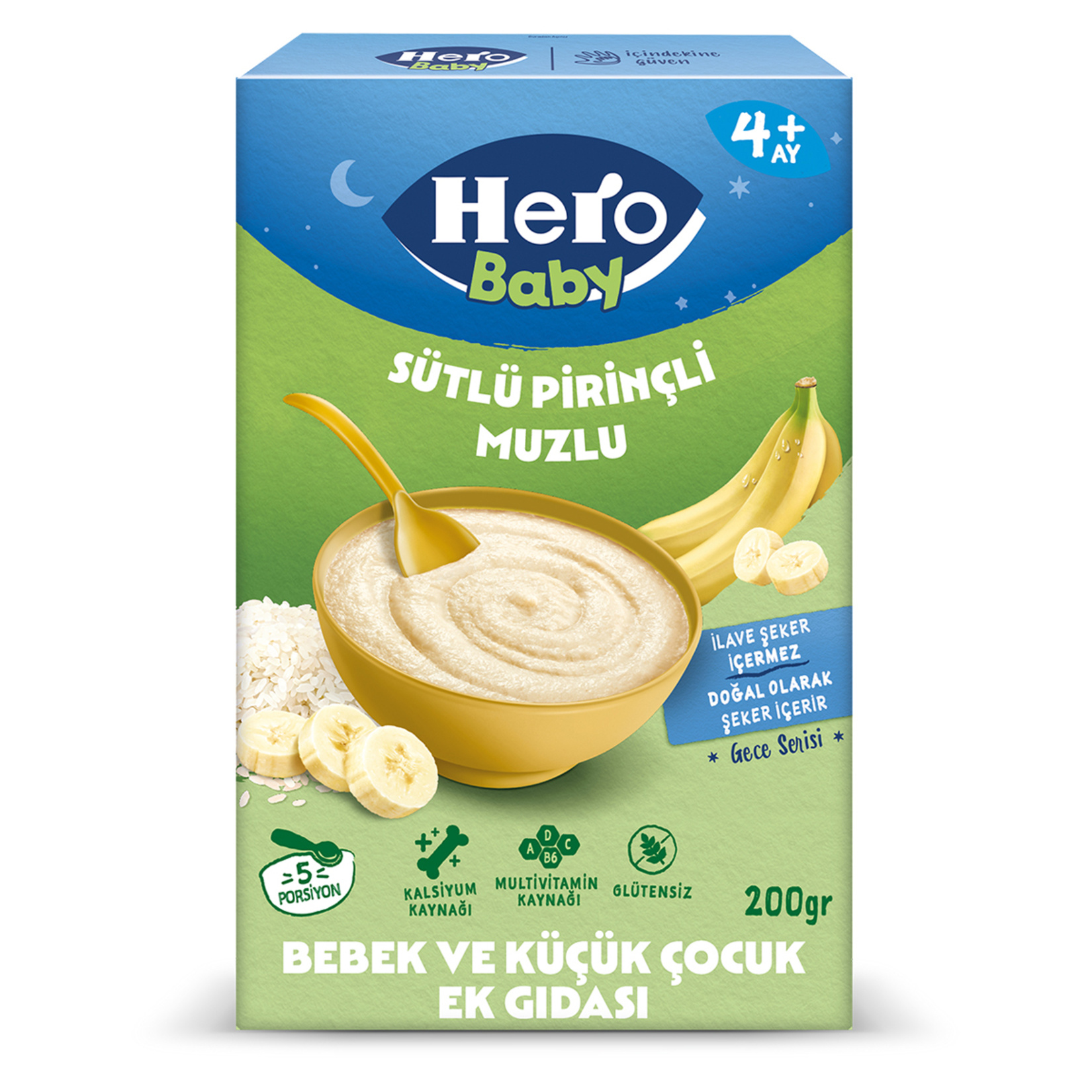 Hero Baby Sütlü Muzlu Pirinçli Ek Besin 200 G - Görsel 1