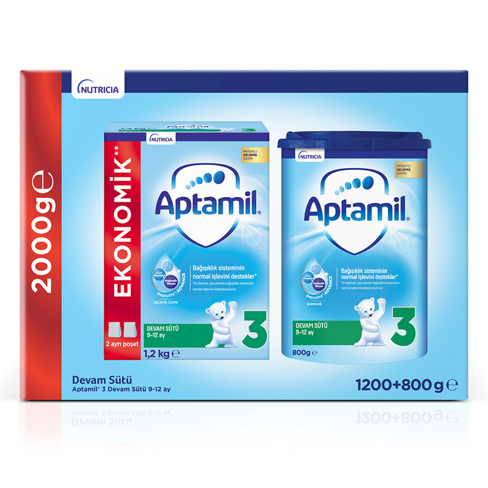 Aptamil Devam Sütü 3 1200 G + 800 G