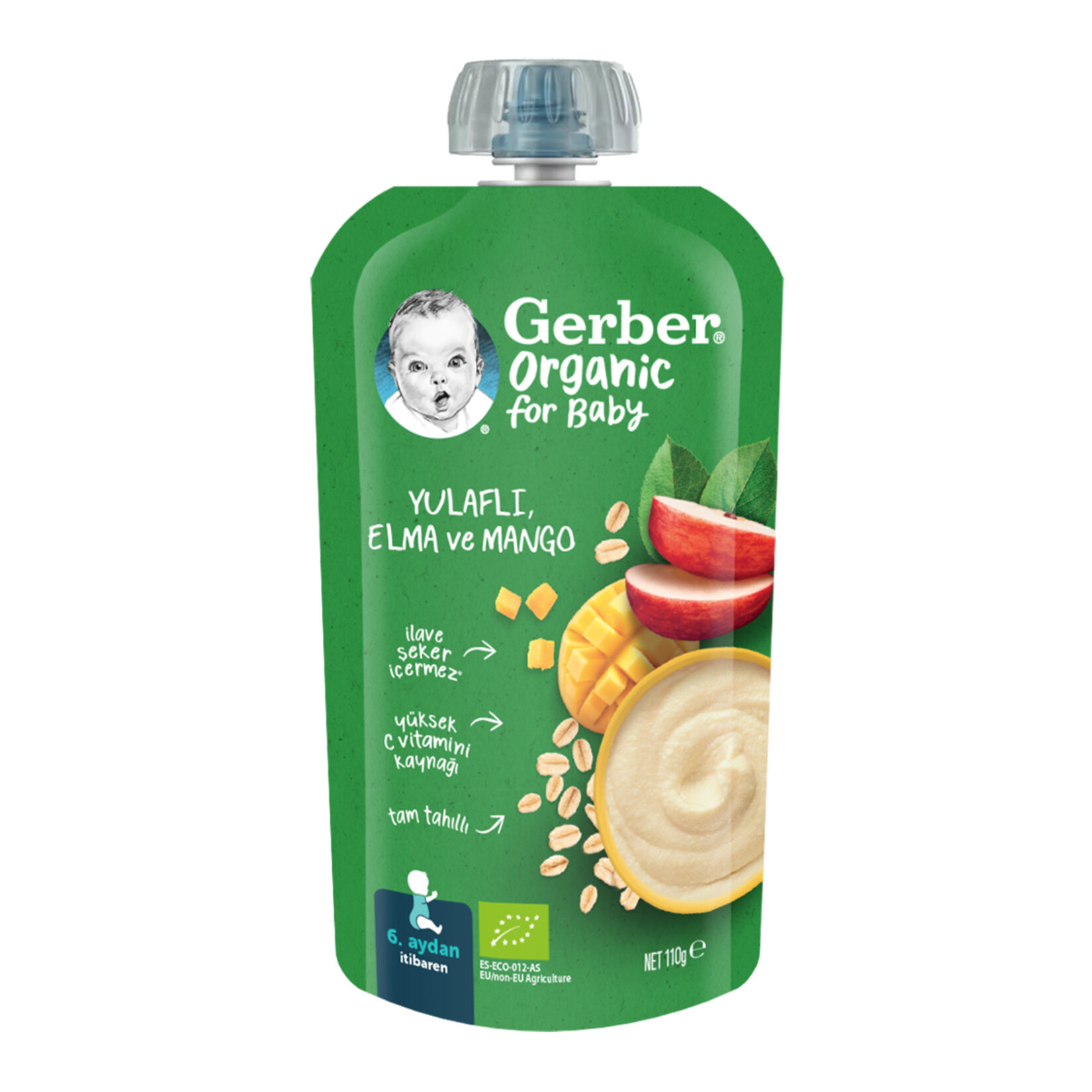 Gerber Organik Yulaflı Elma Mango Püresi 110 G - Görsel 1