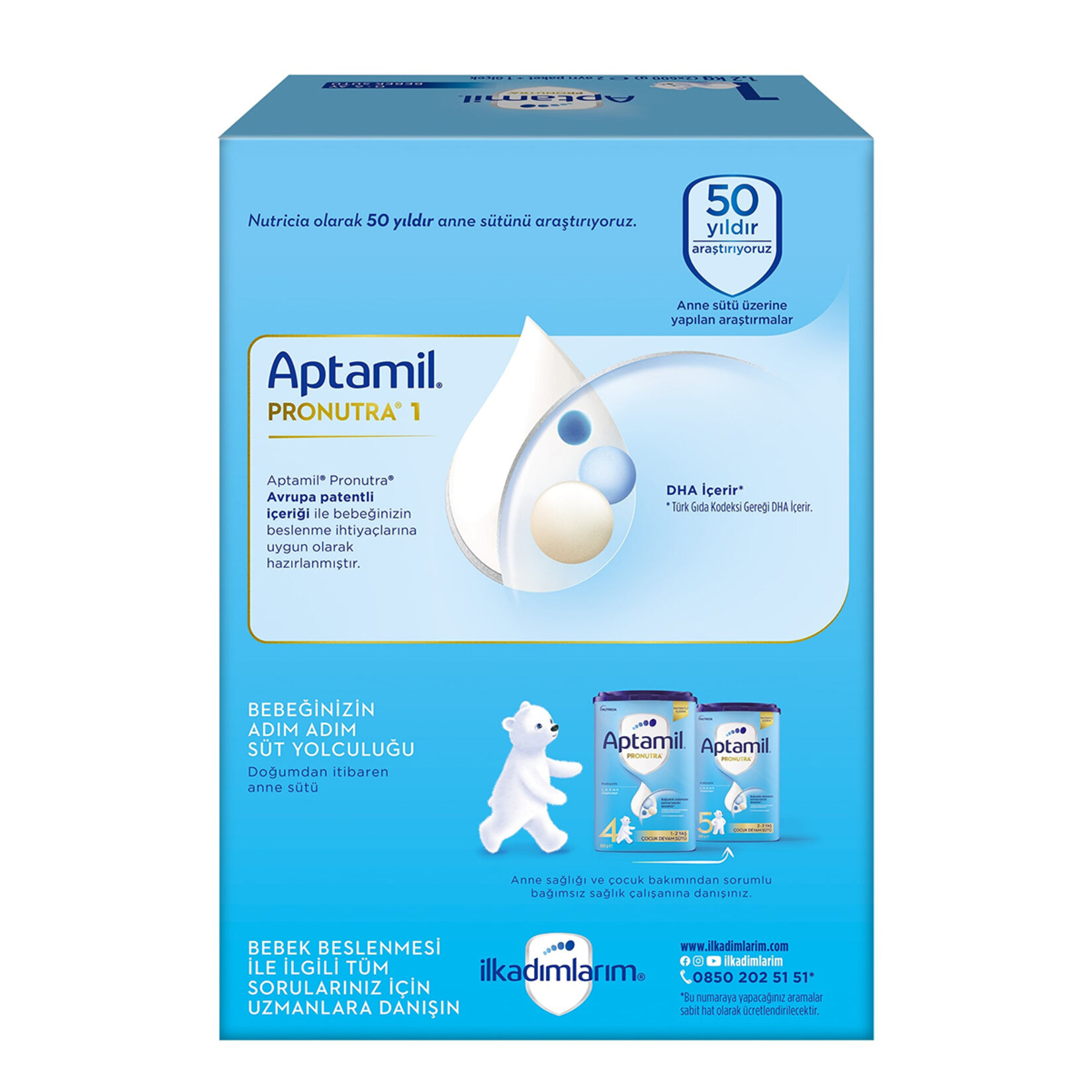 Aptamil Pronutra 1 Bebek Sütü 1200 G - Görsel 2