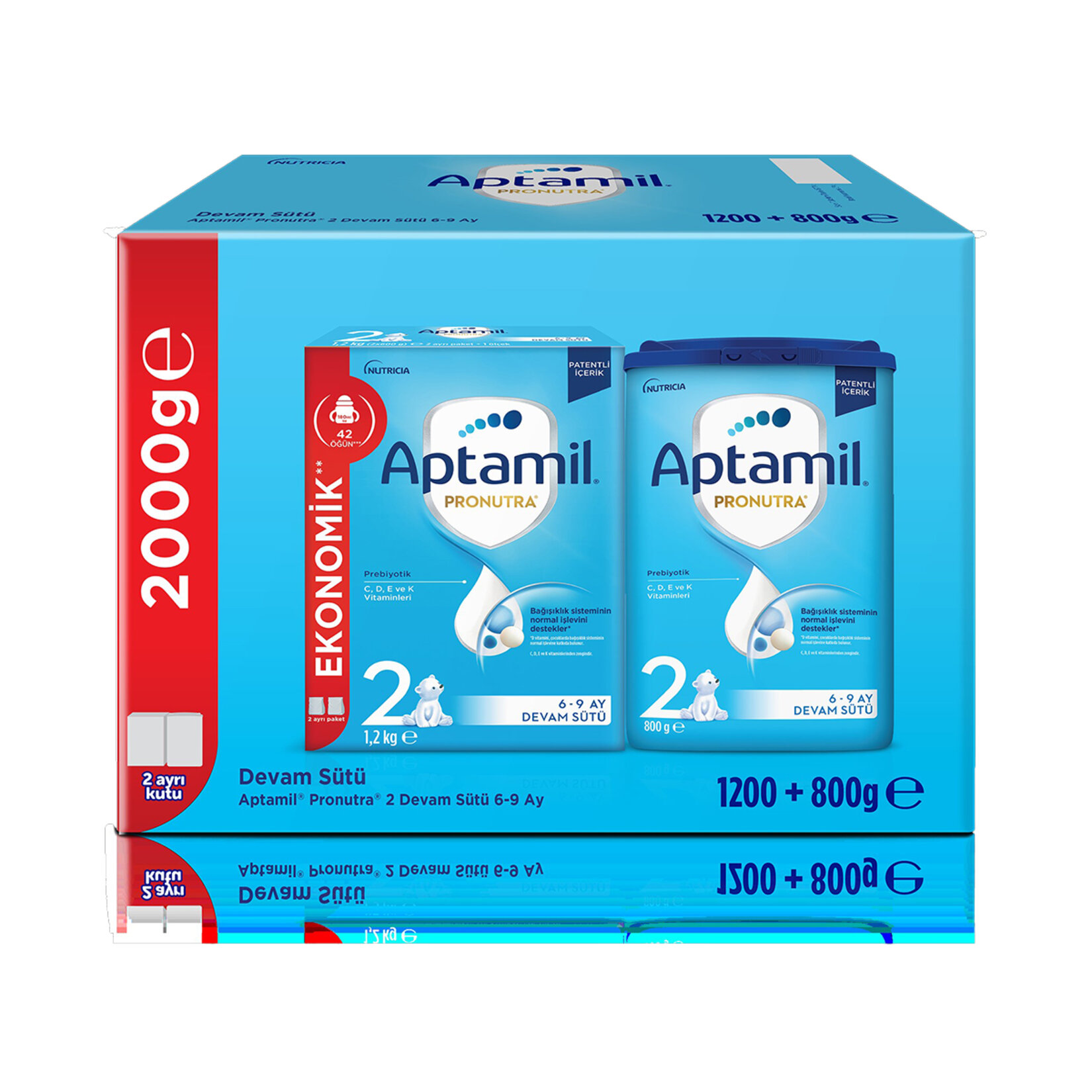 Aptamil Pronutra 2 Devam Sütü 1.200+800 G - Görsel 1