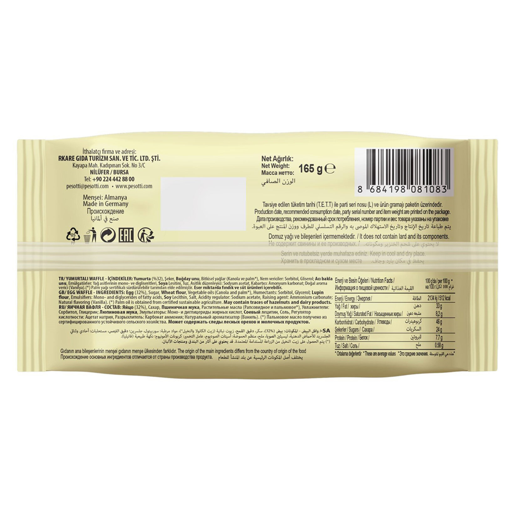 Pesotti Waffle 165 G - Görsel 2