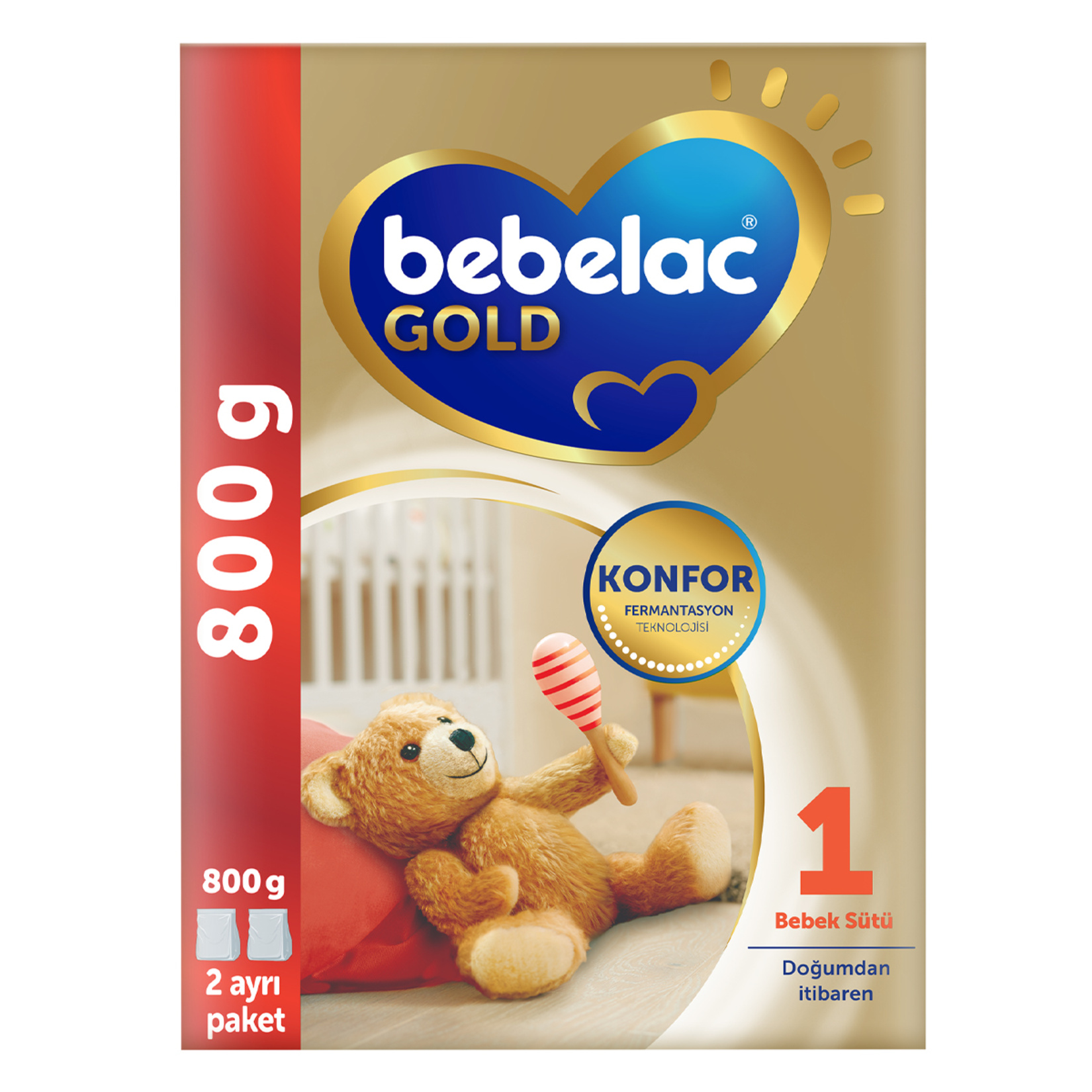 Bebelac Gold Konfor 1 Bebek Sütü 0-6 Ay 800 G - Görsel 1