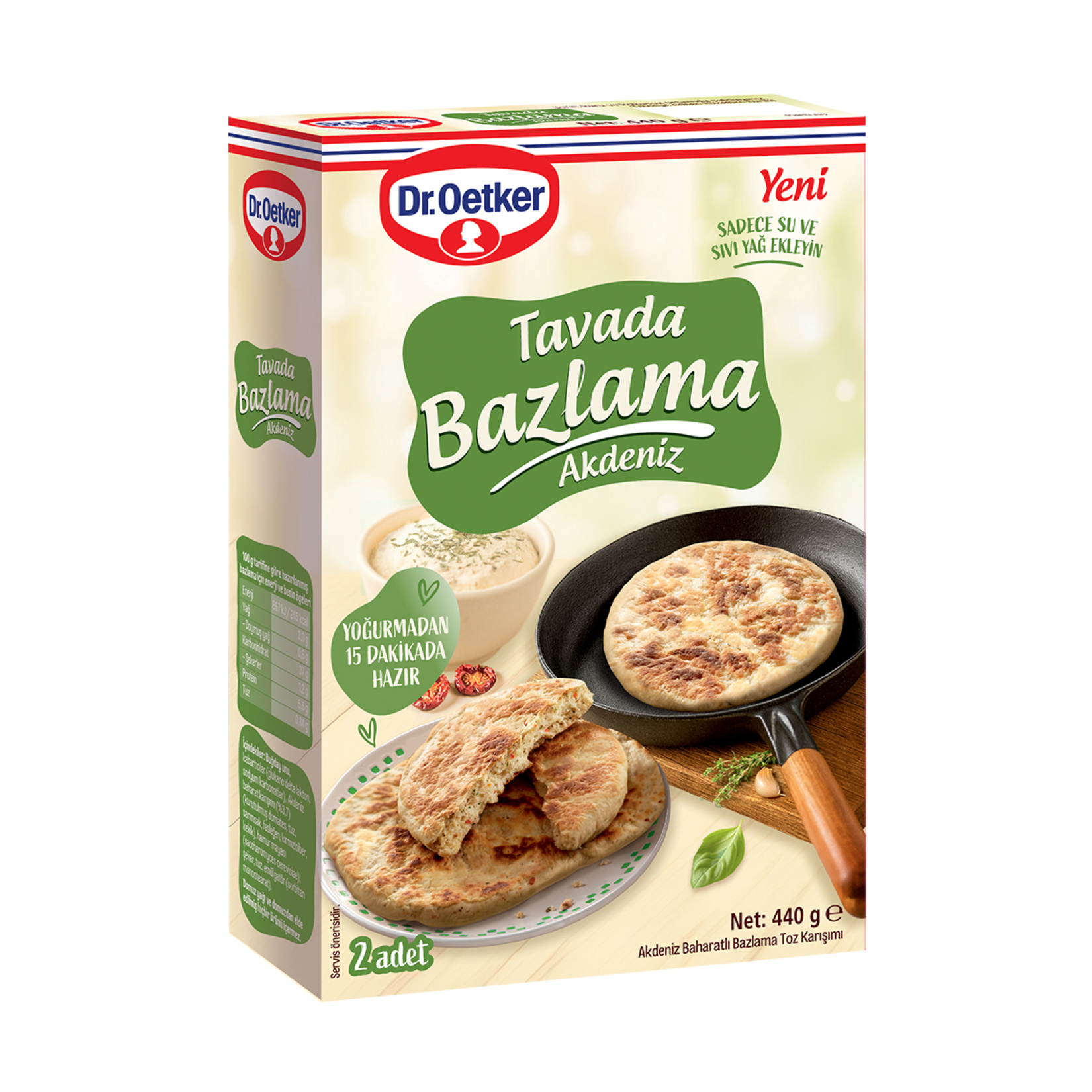 Dr.Oetker Tavada Bazlama Akdeniz 440 G - Görsel 1