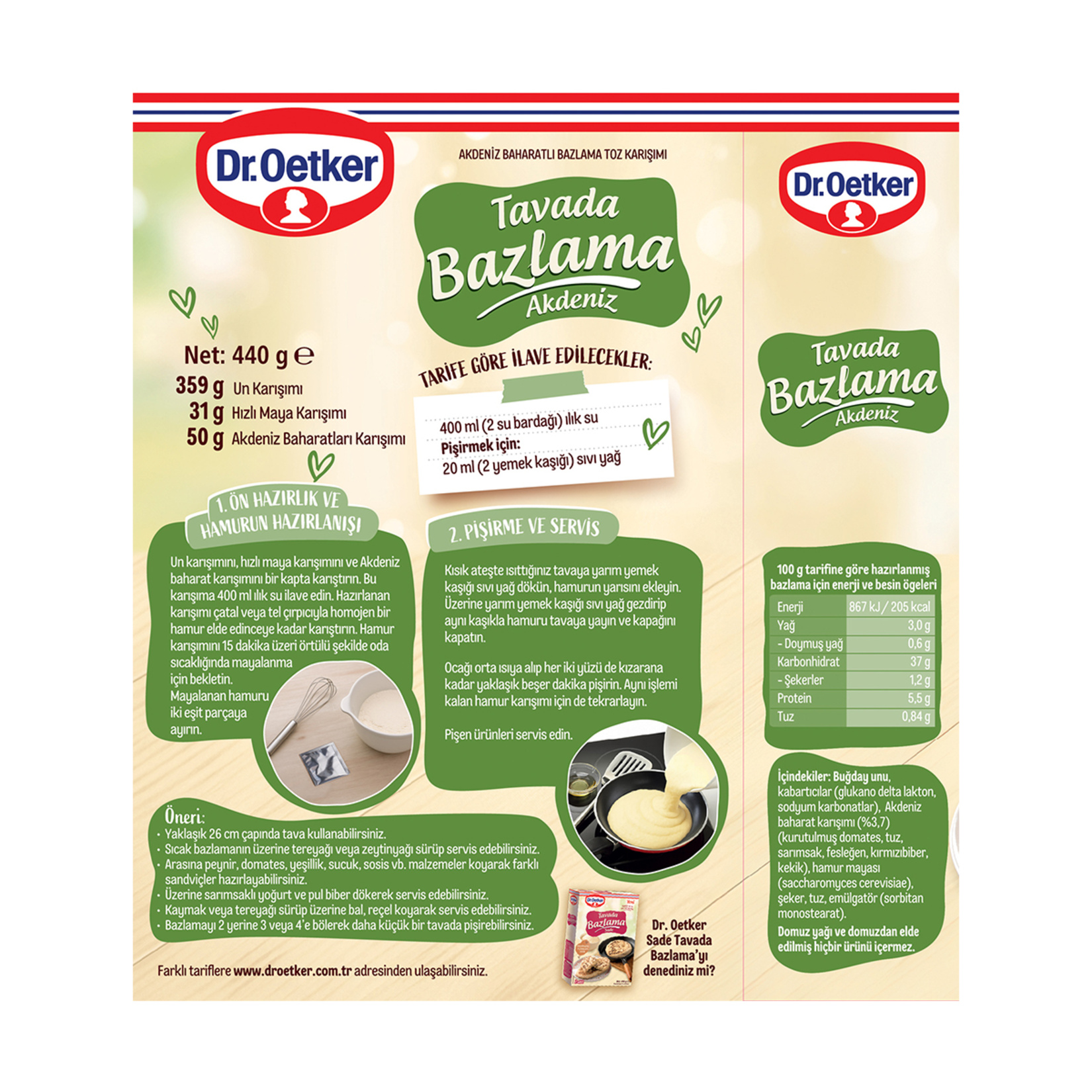 Dr.Oetker Tavada Bazlama Akdeniz 440 G - Görsel 3