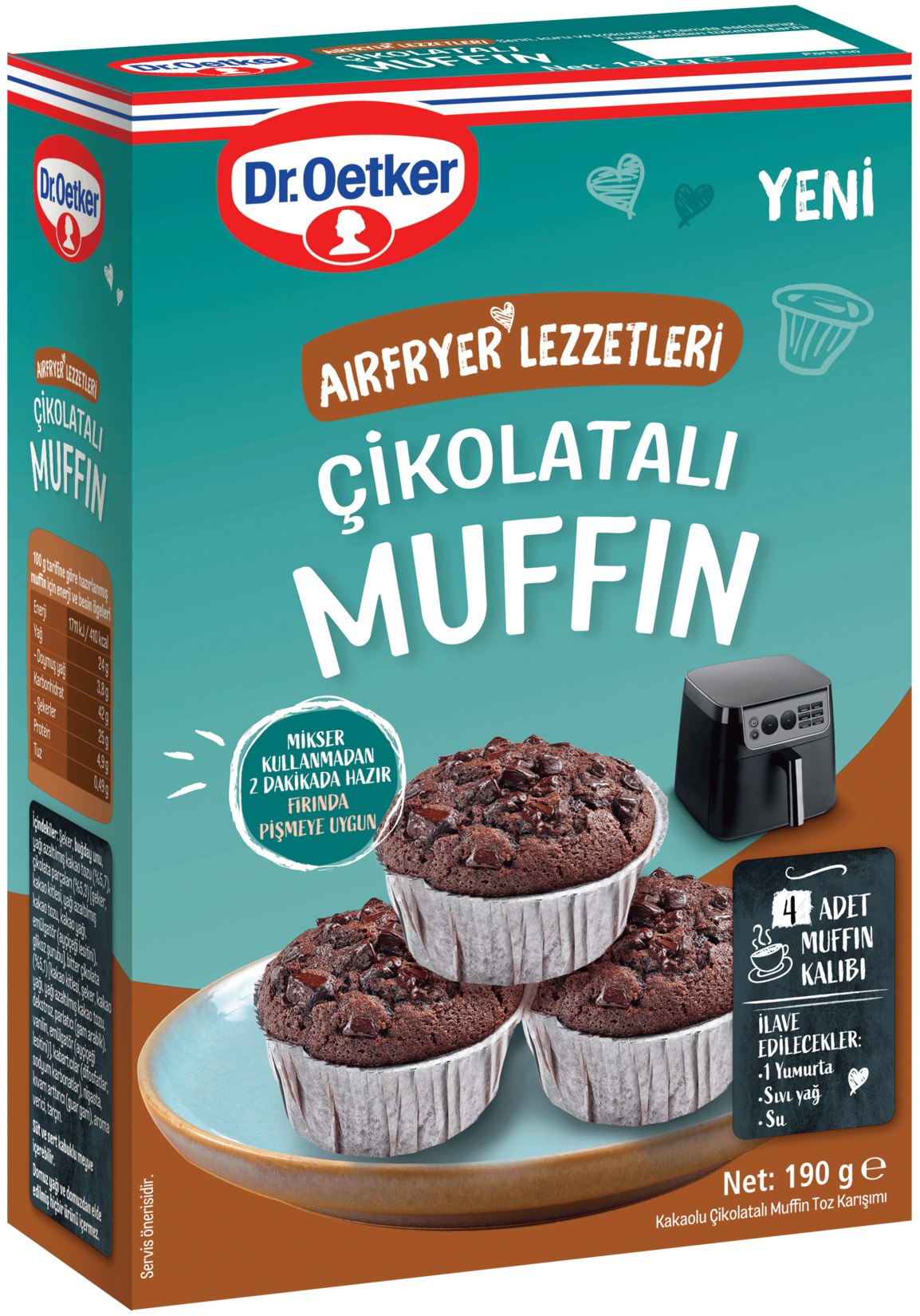 Dr.Oetker Airfryer Çikolatalı Muffin 190 G - Görsel 3