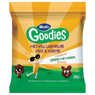Hero Goodies Muz ve Hurma Meyveli Lokmalar 20 g