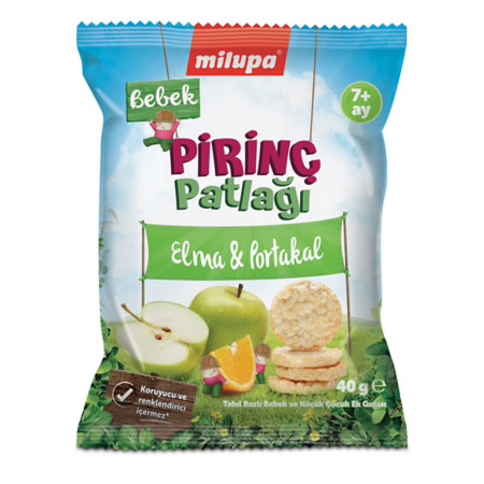 Milupa Bebek Pirinç Patlağı Elma & Portakal 40G