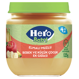 Hero Baby Elma Muz Püreli Kavanoz Mama 125 G