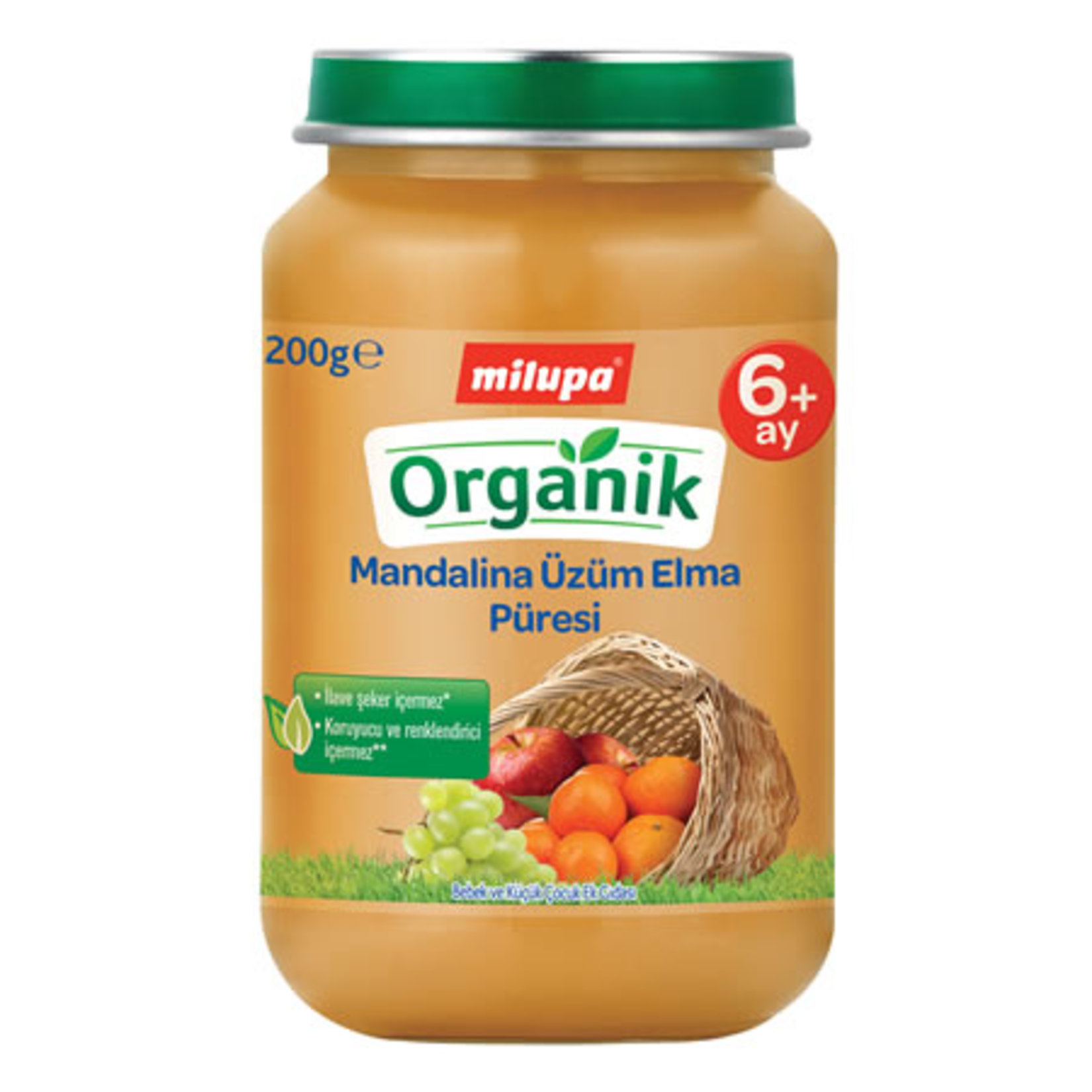 Milupa Organik Mandalina Üzüm Elma Püresi Kavanoz 200 G 6+Ay