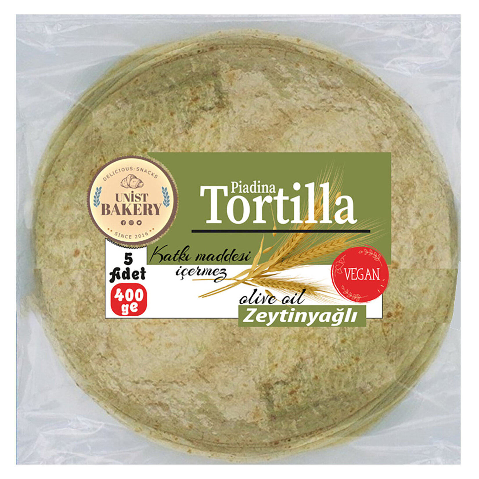 Unist Bakery Zeytinyağlı Tortilla 5'li 400 G