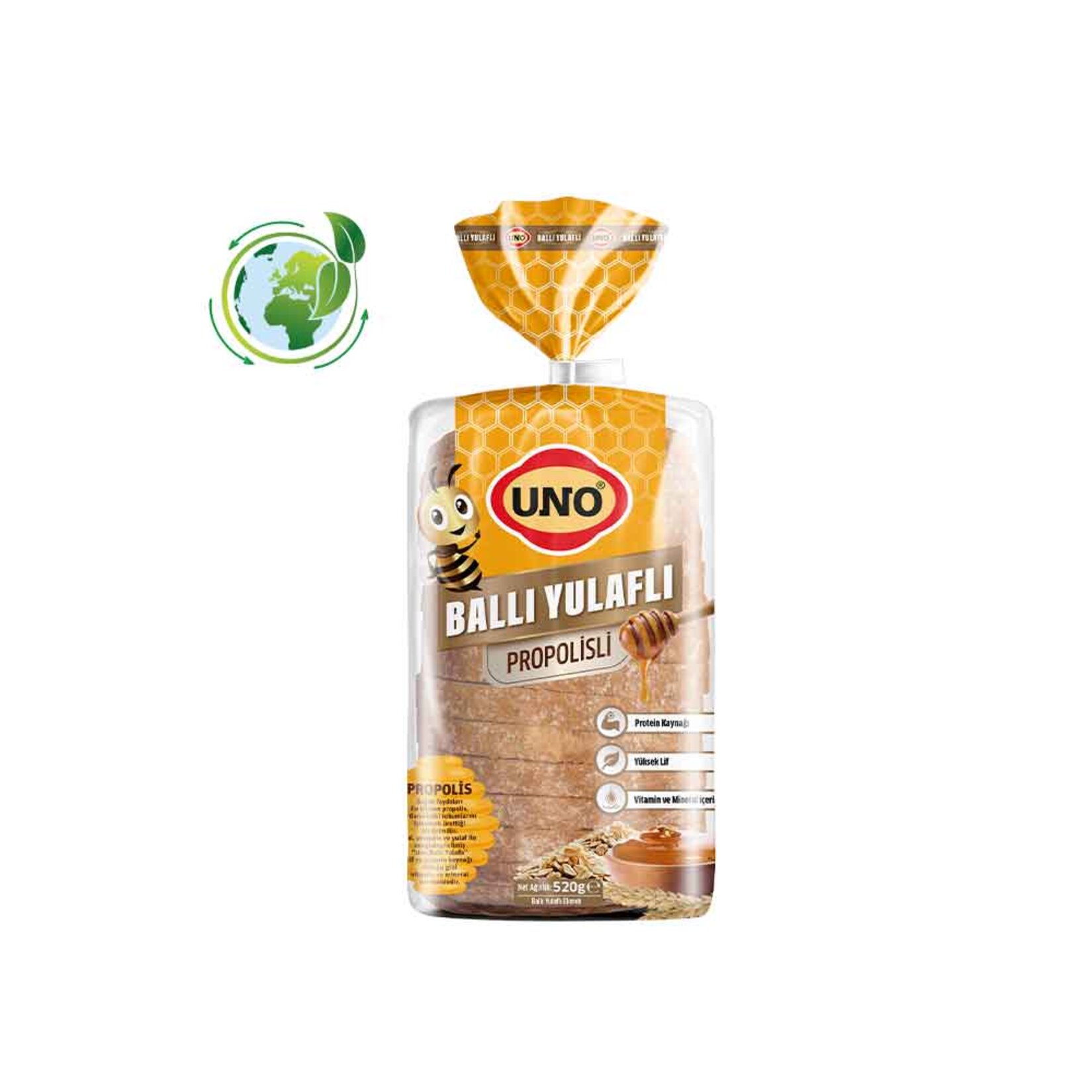 Uno Ballı Yulaflı Ekmek 520 G - Görsel 1