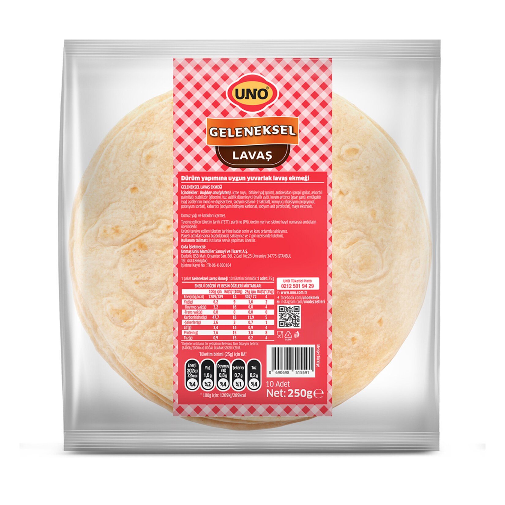 Uno Geleneksel Lavaş 15 Cm 250 G - Görsel 2