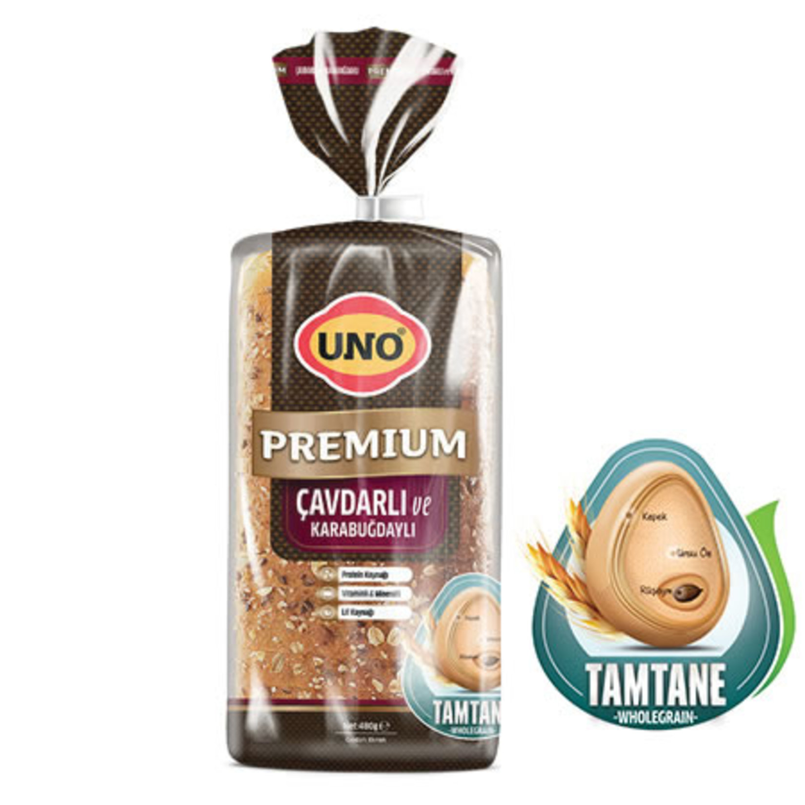 Uno Premium Çavdarlı & Karabuğdaylı Ekmek 480 G