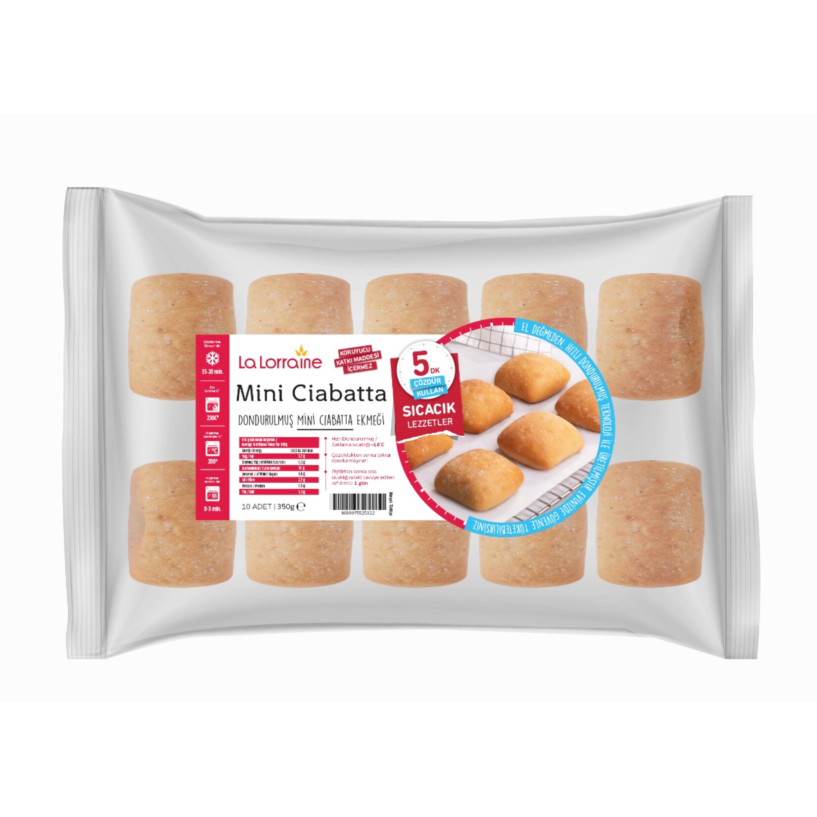 La Lorraine Mini Ciabatta 10'lu Paket 350 G