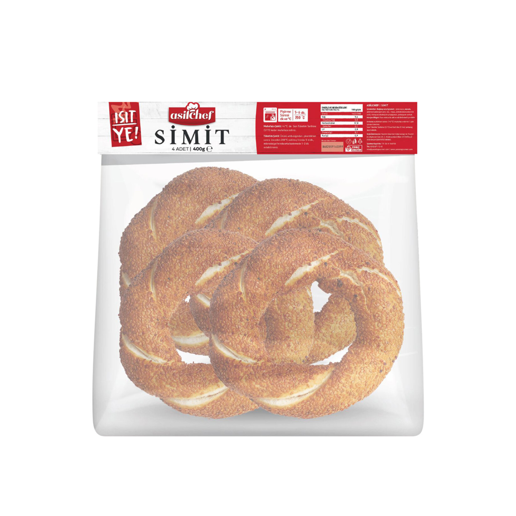 Asilchef Simit 4 Adet 400 G