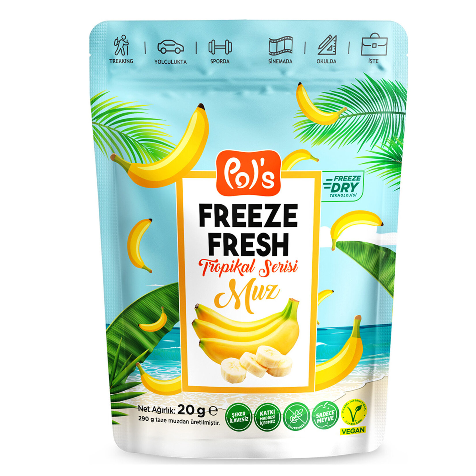Pol's Freeze Fresh Tropikal Muz 20 G - Görsel 1