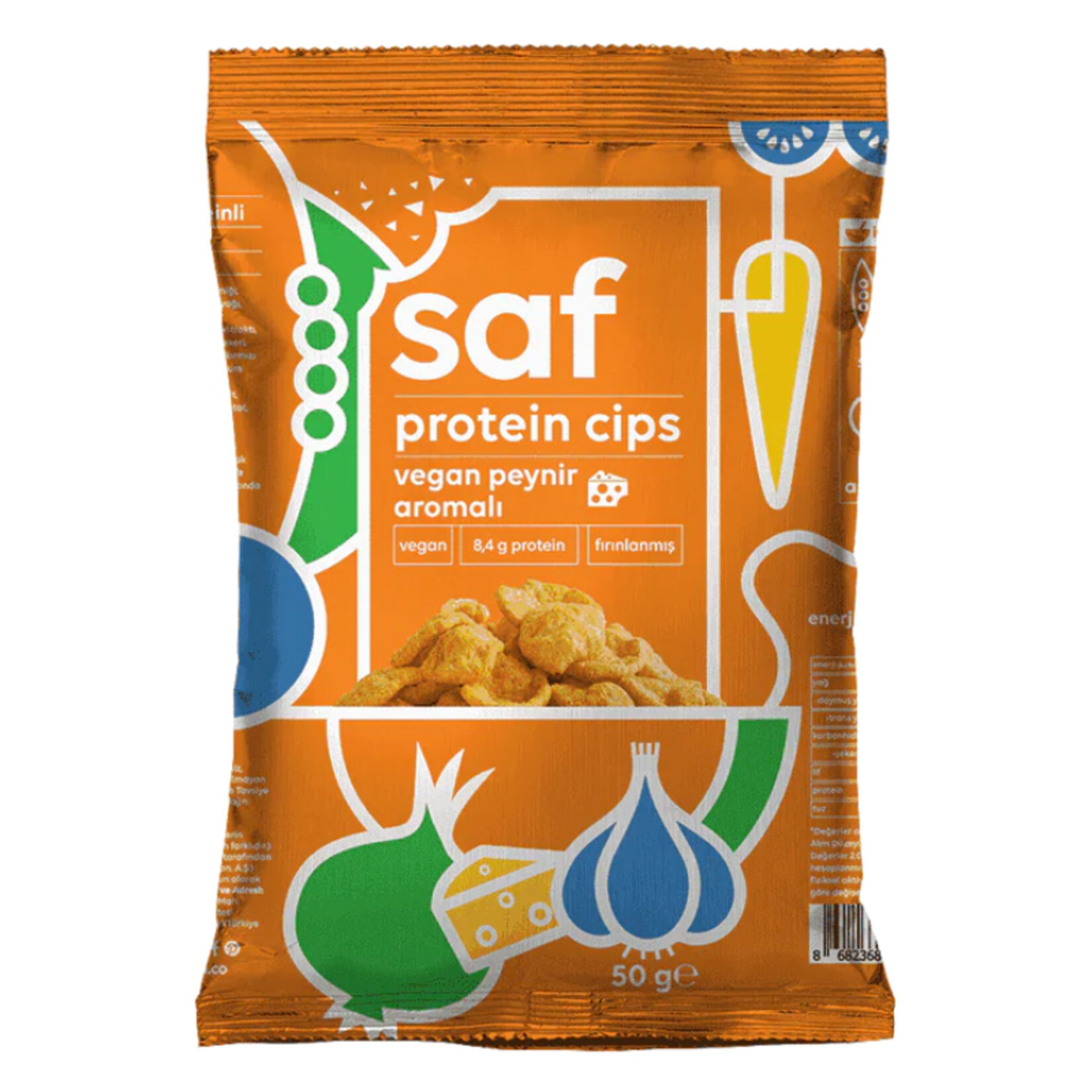 Saf Vegan Peynir Aromalı Protein Cips 50 G
