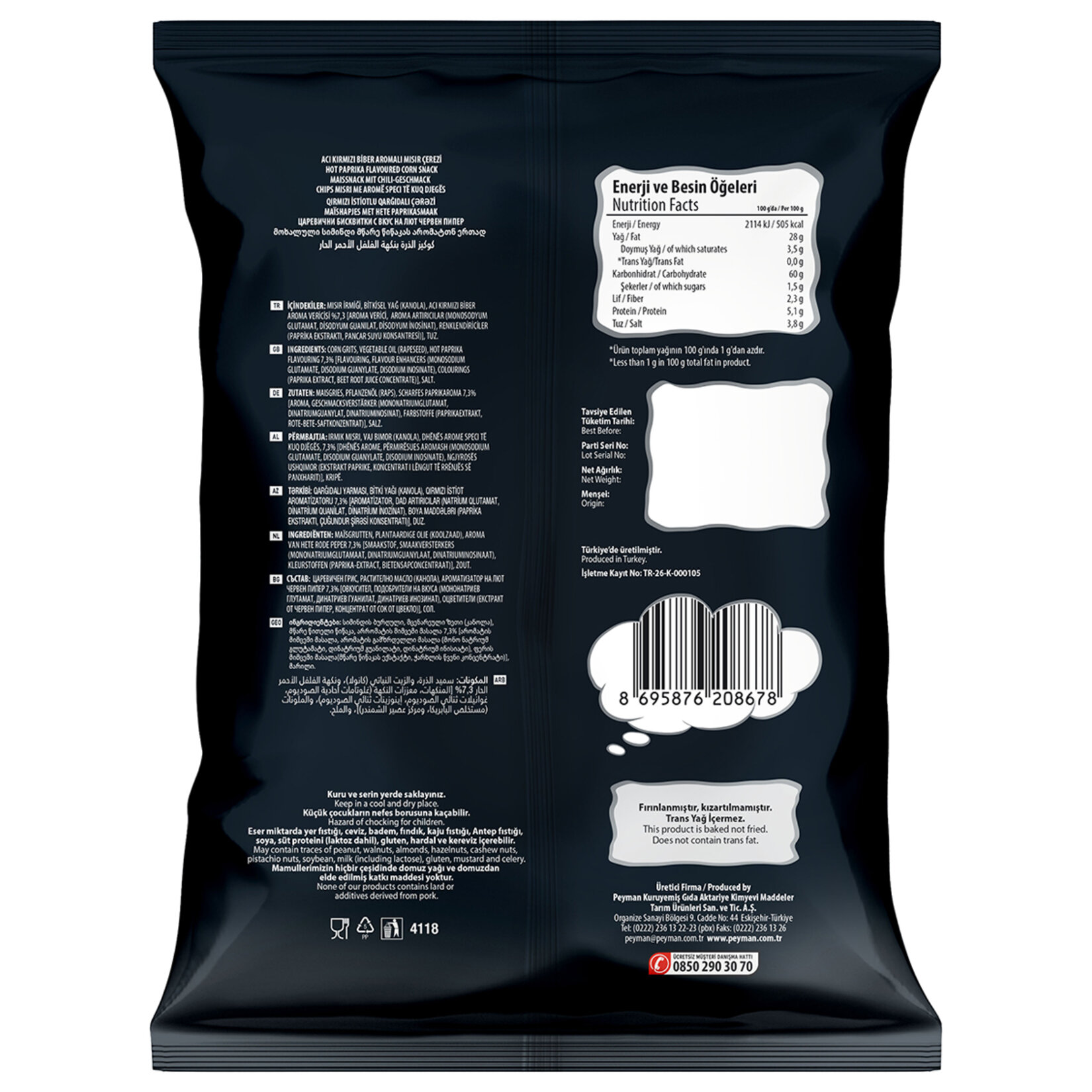 Peyman Nutzz Popzz Acı Baharat Aromalı Mısır Çerezi 100 G - Görsel 2