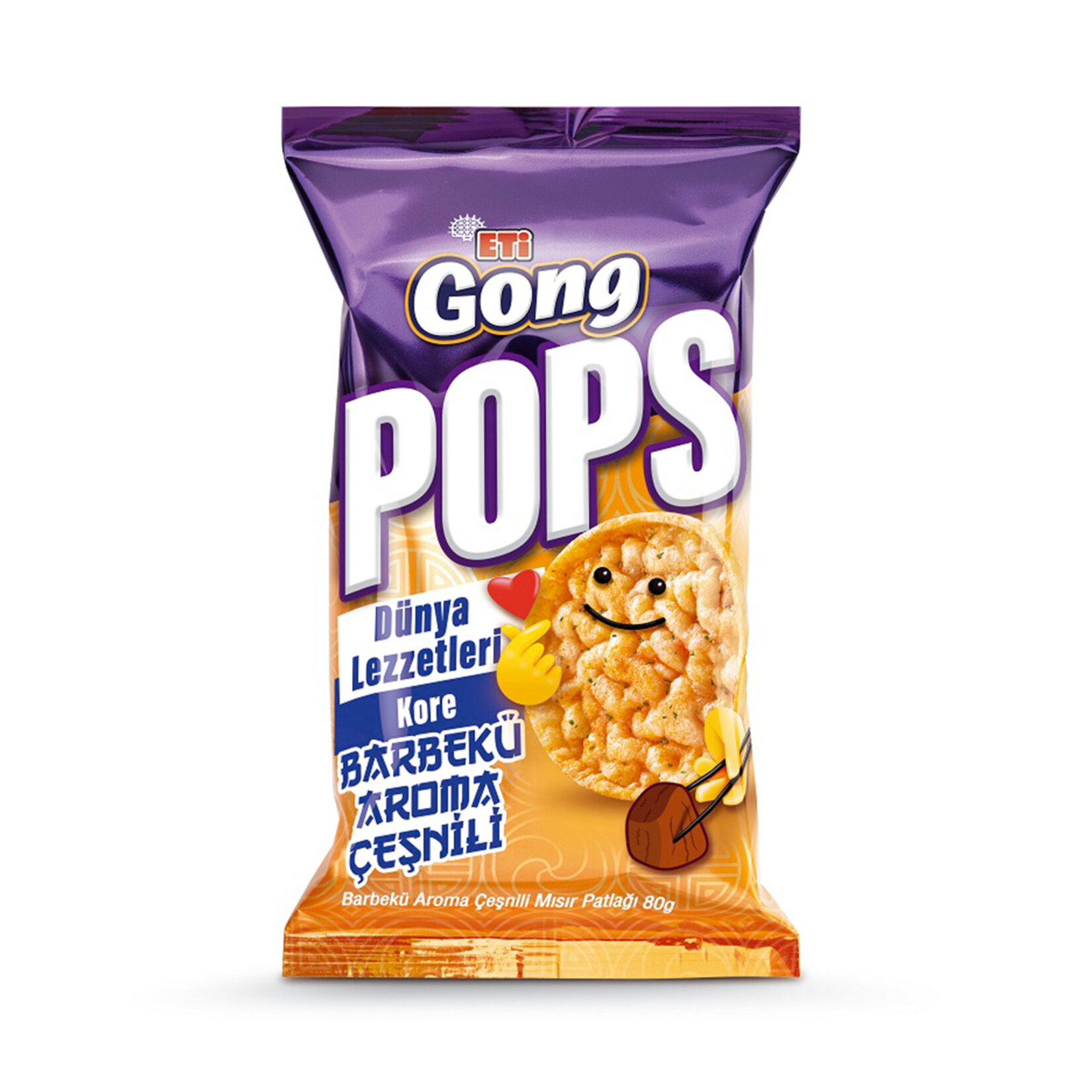 Eti Gong Pops Barbekü Aroma Çeşnili Mısır Patlağı 80 G