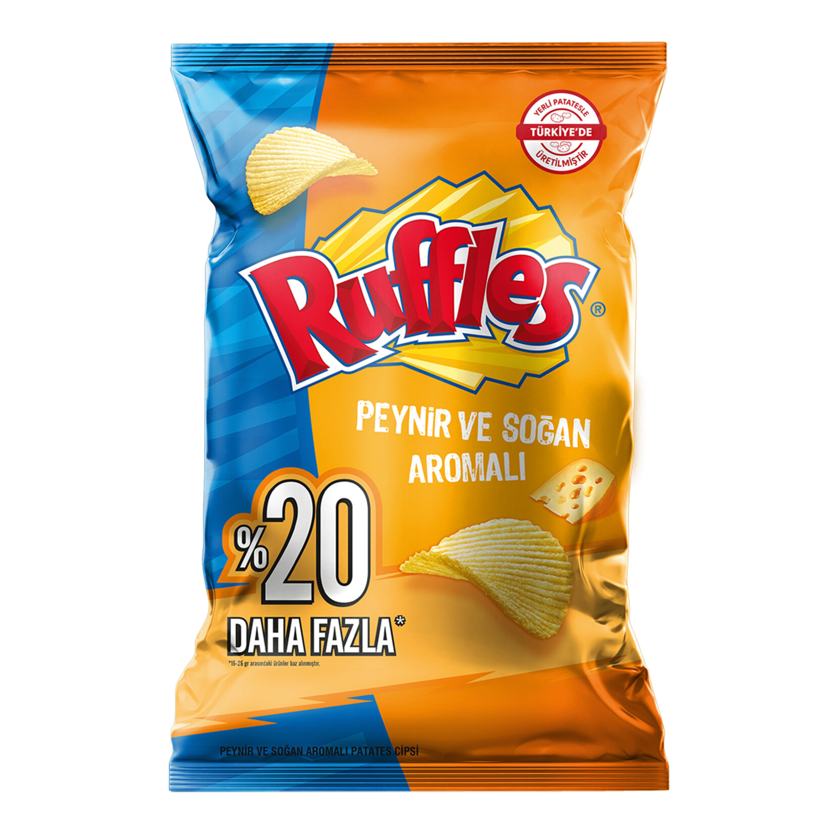 Ruffles Peynir ve Soğan Aromalı Patates Cipsi Parti Boy 160 G