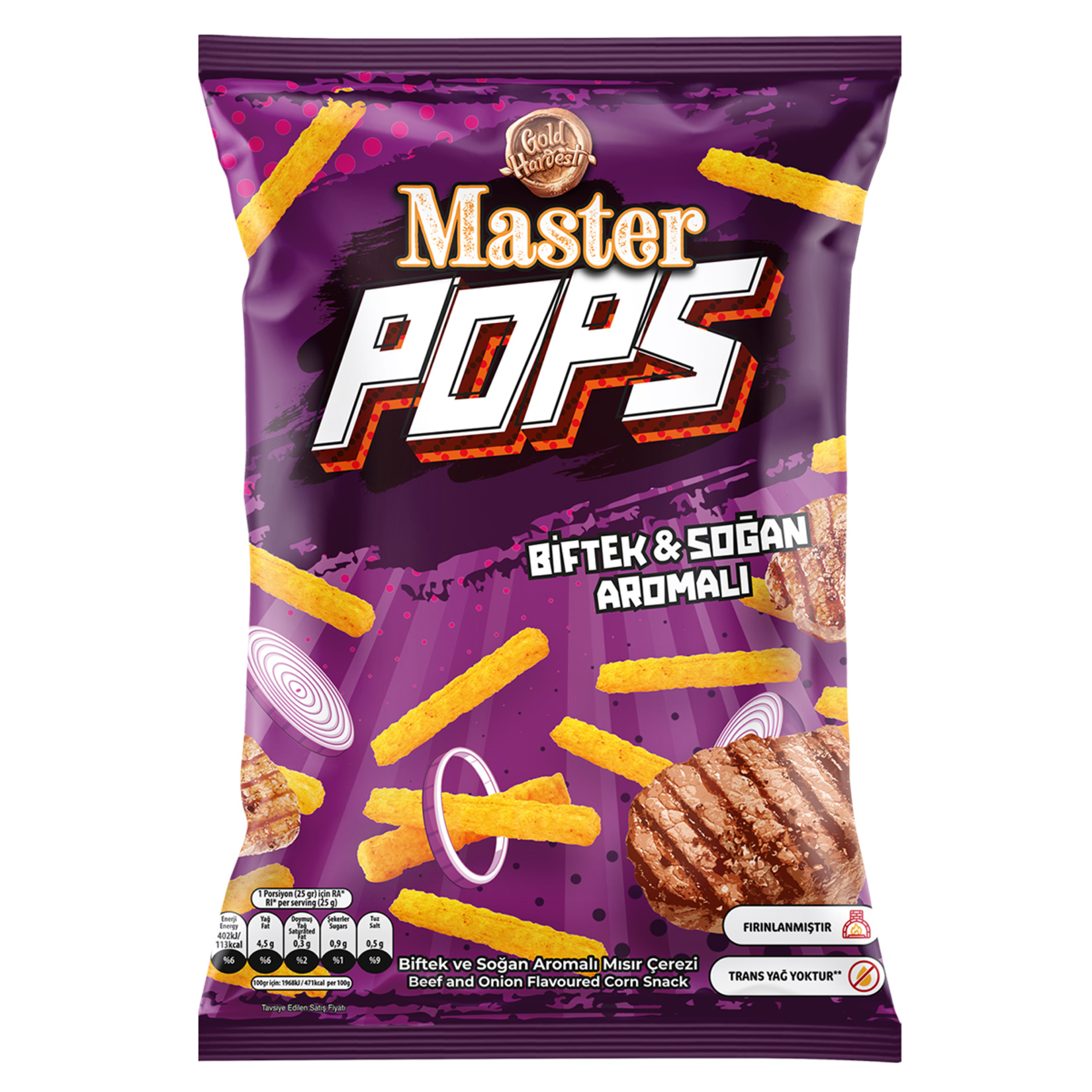 Master Pops Biftek Soğan Aromalı Mısır Çerezi 90 G