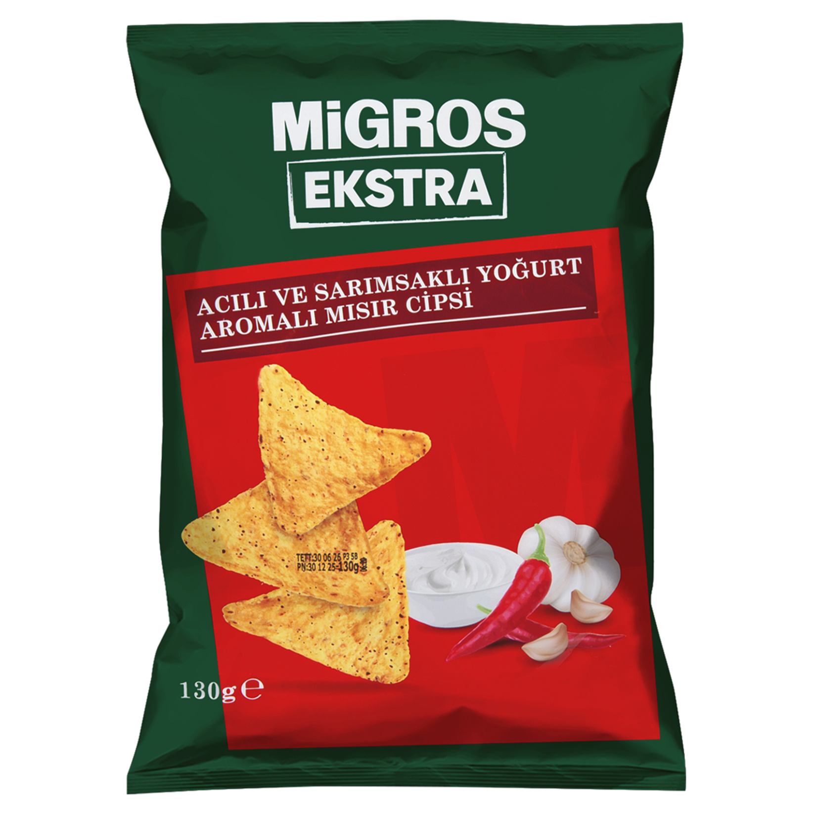 Migros Ekstra Acılı Sarımsaklı Yoğurt Aromalı Mısır Cipsi 130 G - Görsel 1