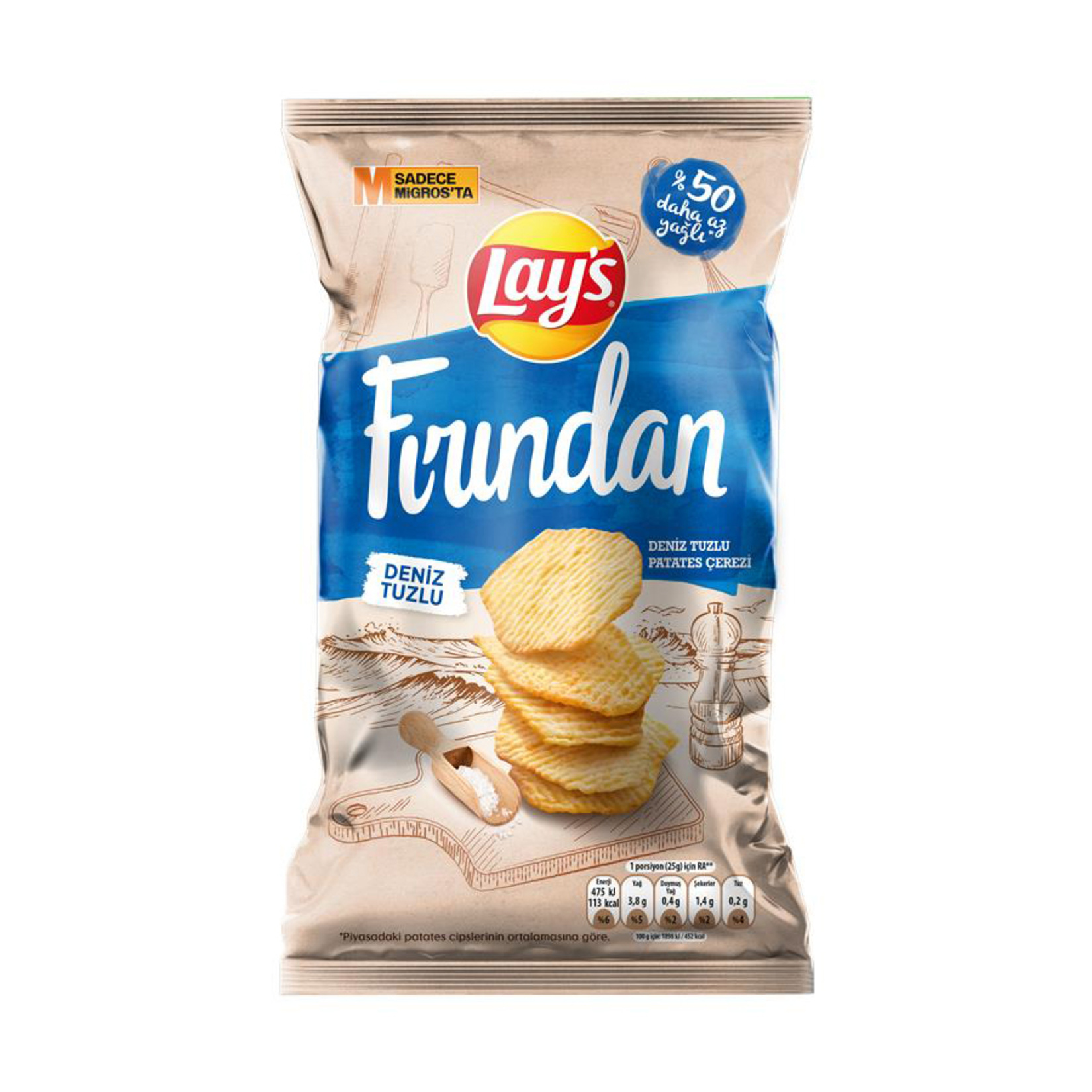 Lay's Fırından Deniz Tuzlu Patates Cipsi 110 G