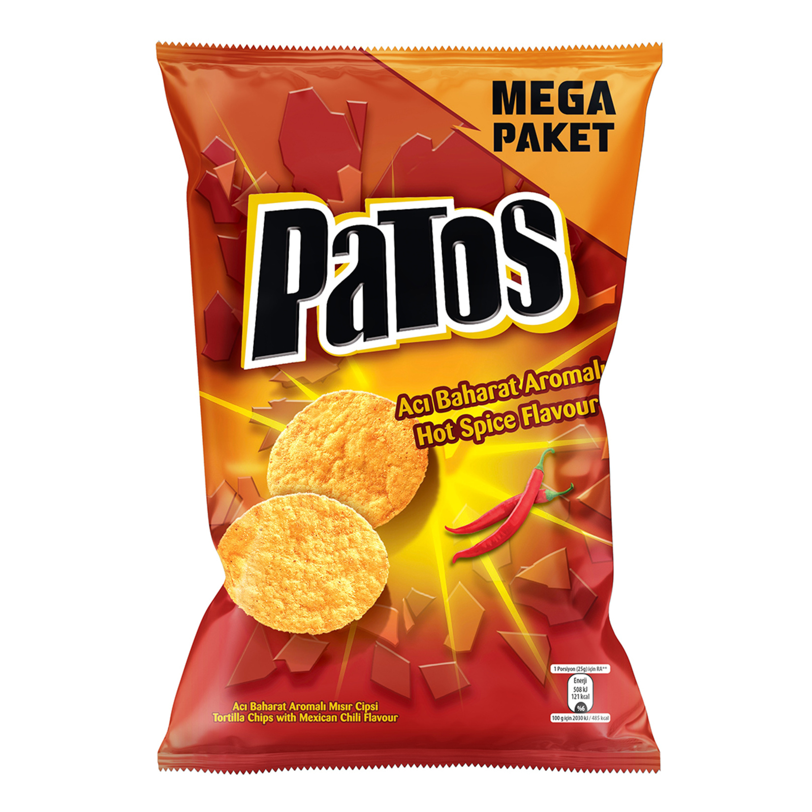 Patos Acı Baharat Aromalı Mısır Cipsi Mega 220 G