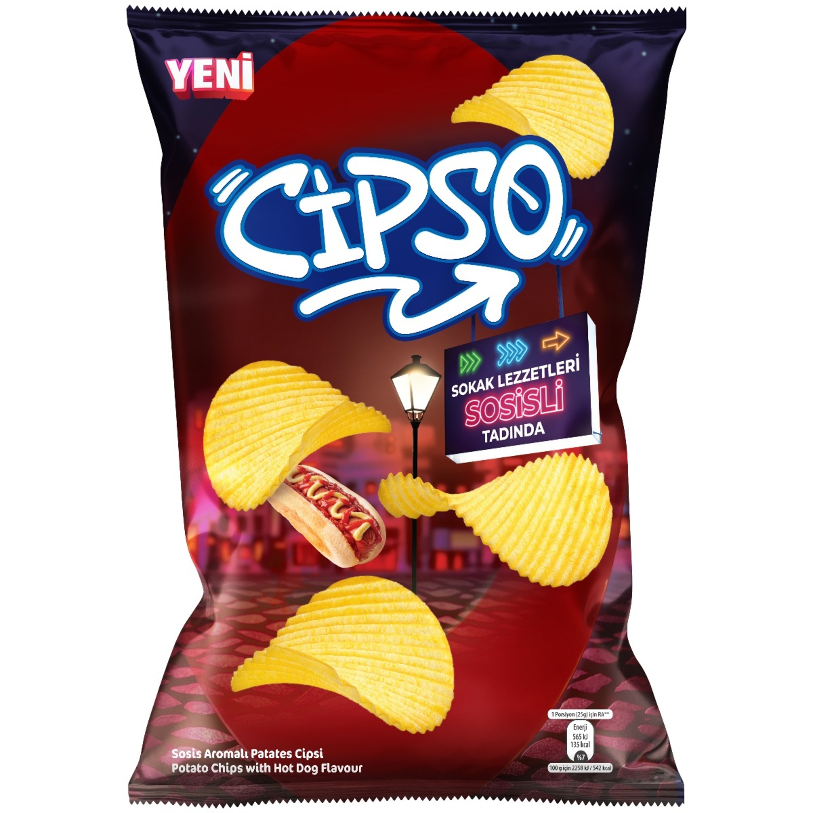 Cipso Sosis Aromalı Tırtıklı Patates Cipsi 125 G - Görsel 1