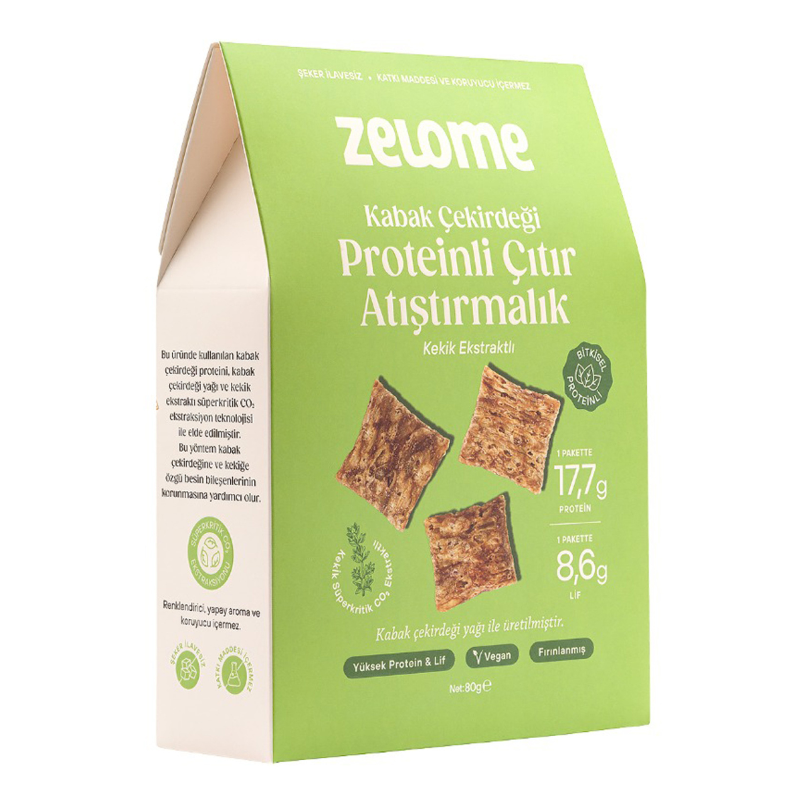 Zelome Kekikli Proteinli Çıtır Atıştırmalık 80 G - Görsel 3
