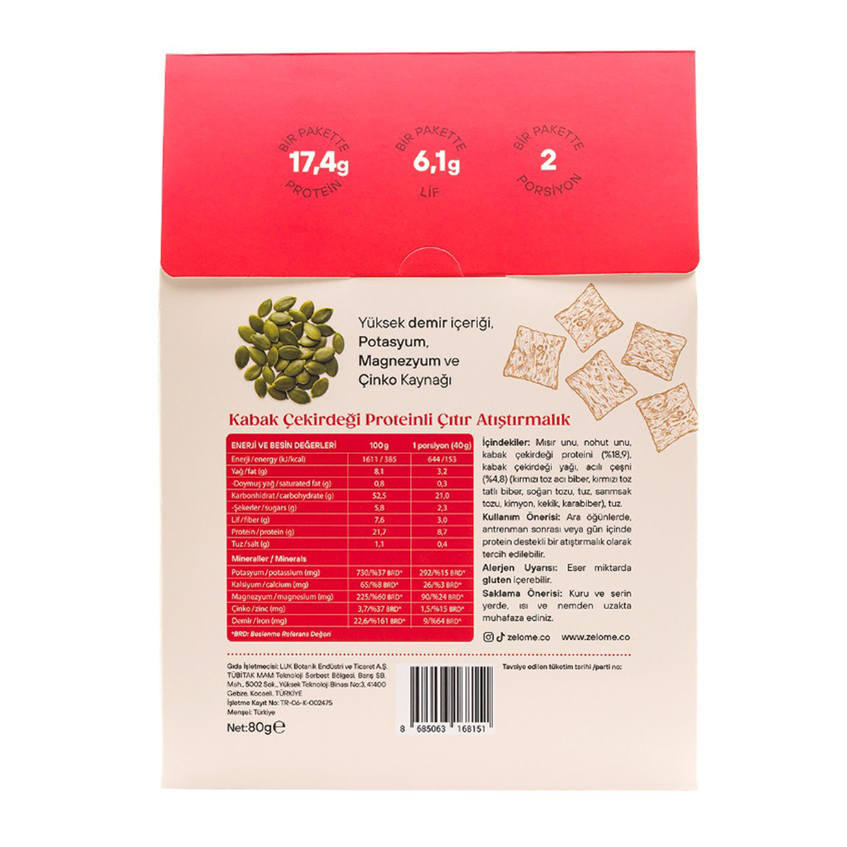 Zelome Acı Biberli Proteinli Çıtır Atıştırmalık 80 G - Görsel 2