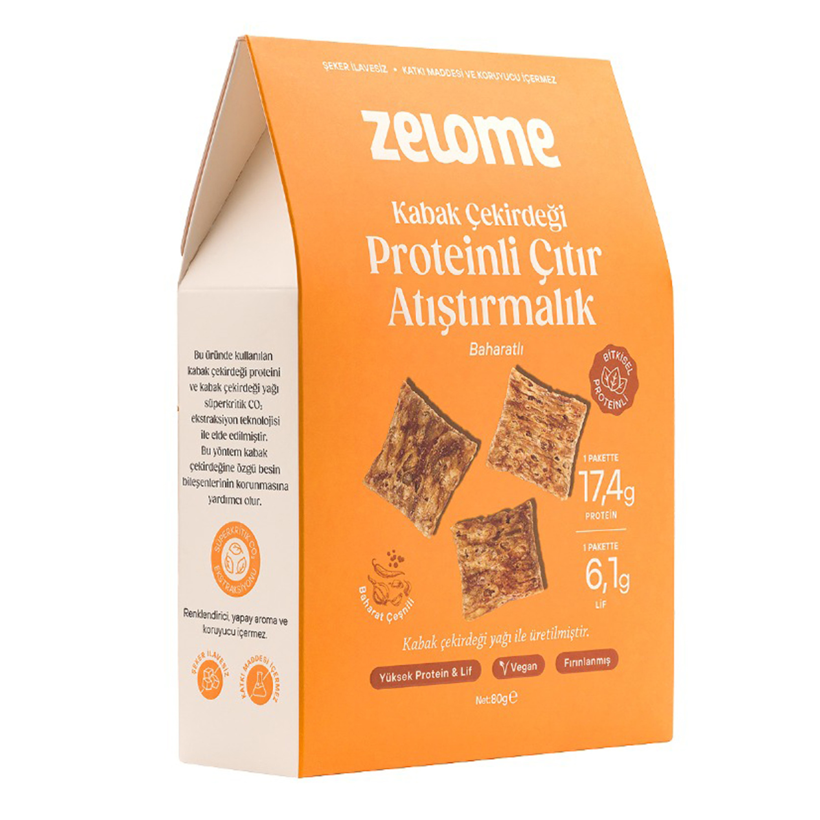 Zelome Baharatlı Proteinli Çıtır Atıştırmalık 80 G - Görsel 3