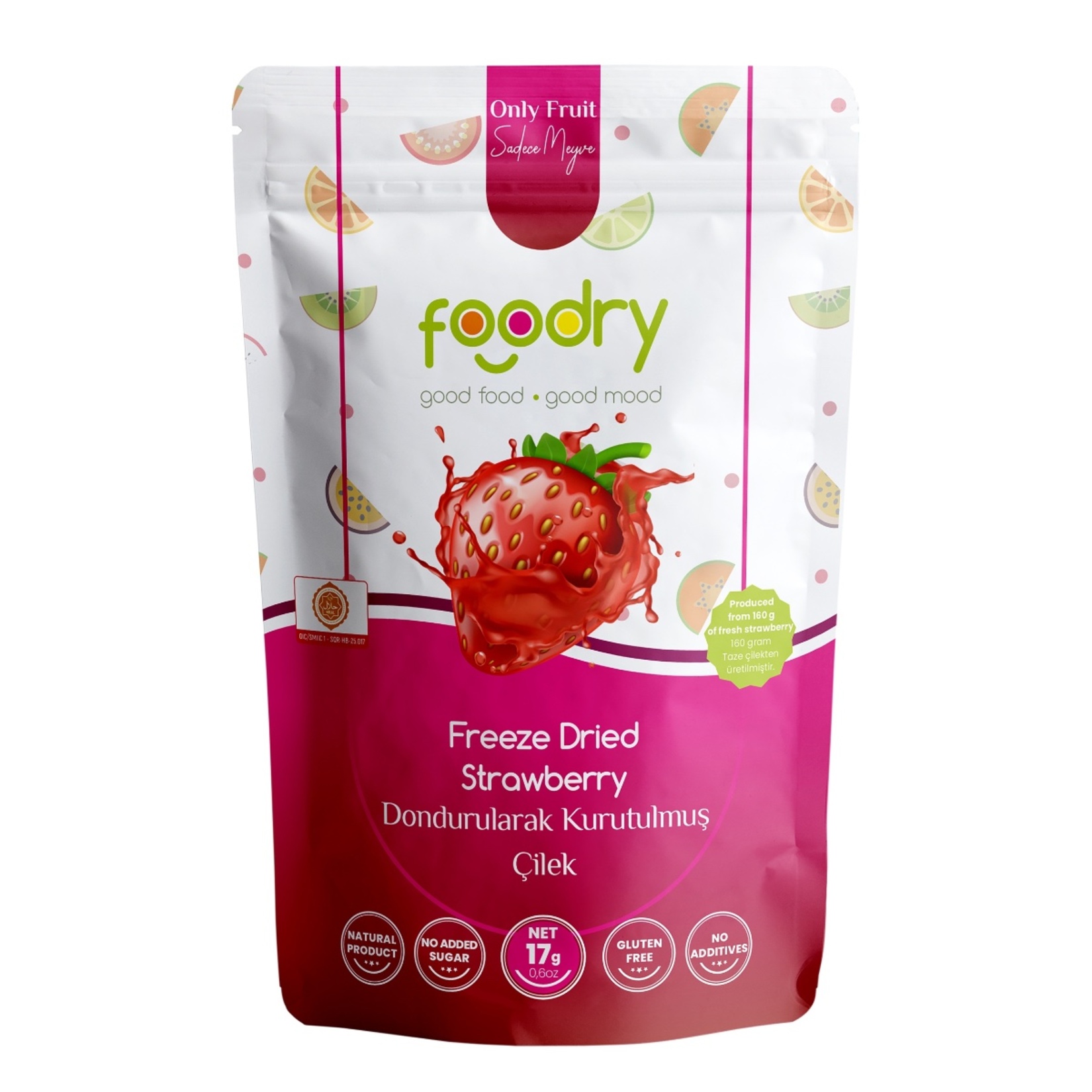 Foodry Freeze Dried Dondurularak Kurutulmuş Çilek 17 G