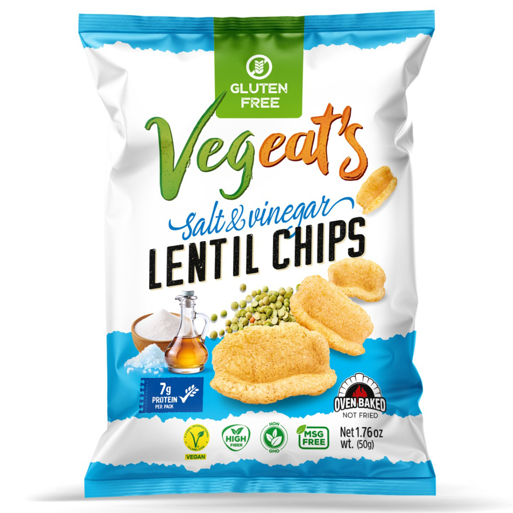 Vegeat's Tuzlu ve Sirke Aromalı Mercimek Cipsi 50 G