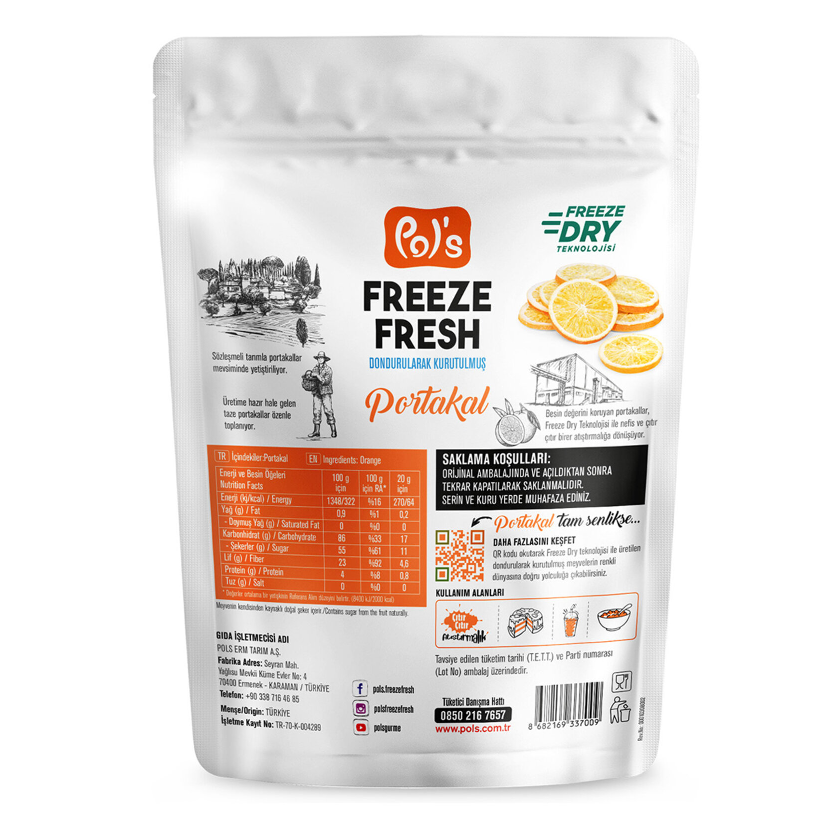 Pol's Freeze Fresh Dilim Portakal 20 G - Görsel 2