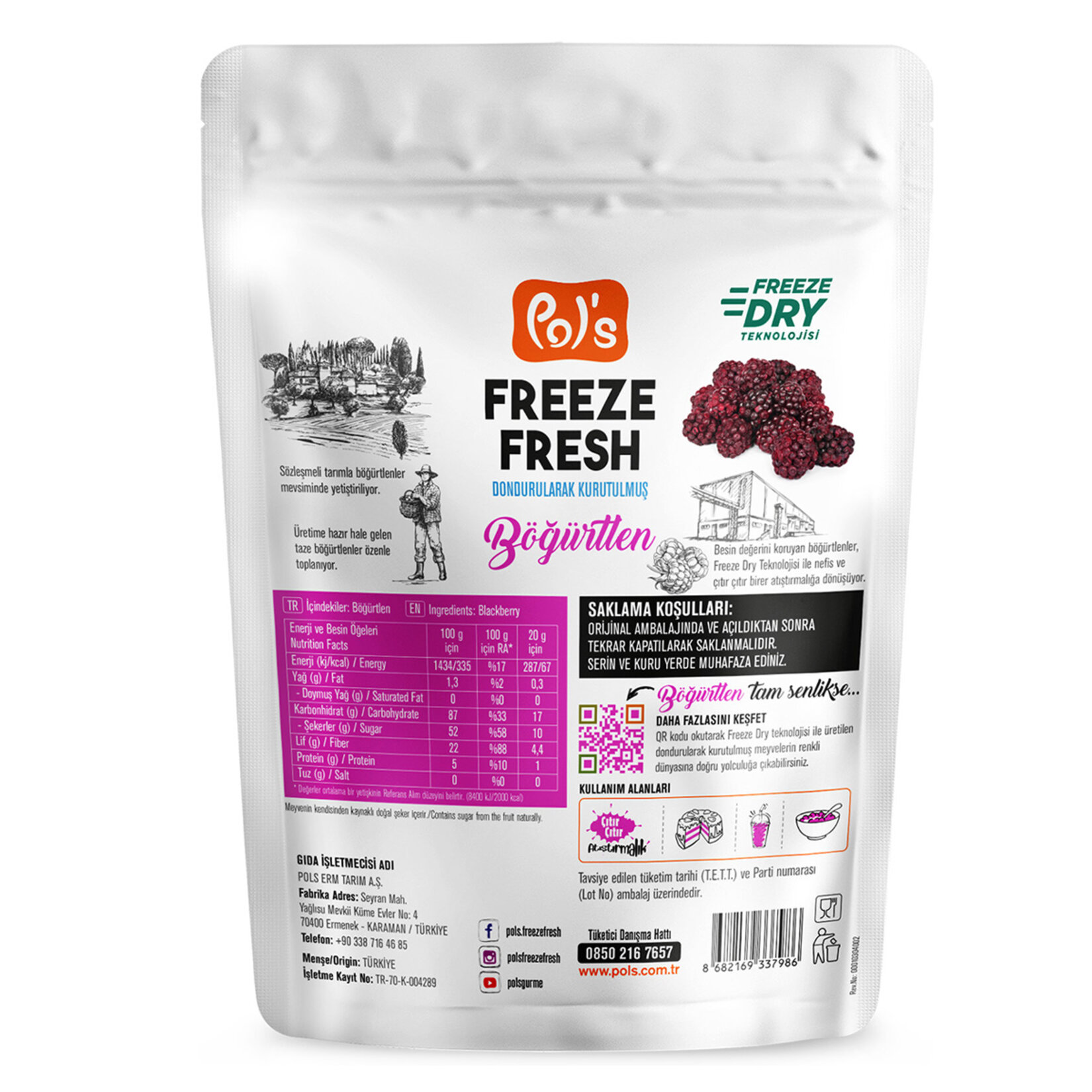 Pol's Freeze Fresh Böğürtlen 20 G - Görsel 2