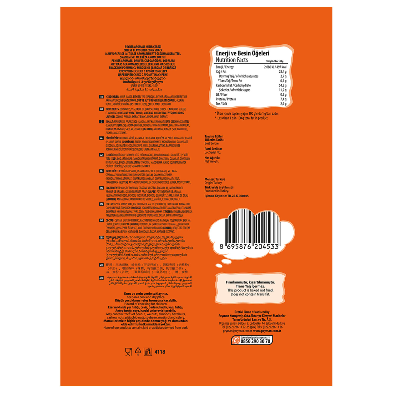 Peyman Nutzz Popzz Peynir Aromalı Mısır Çerez 100 G - Görsel 2