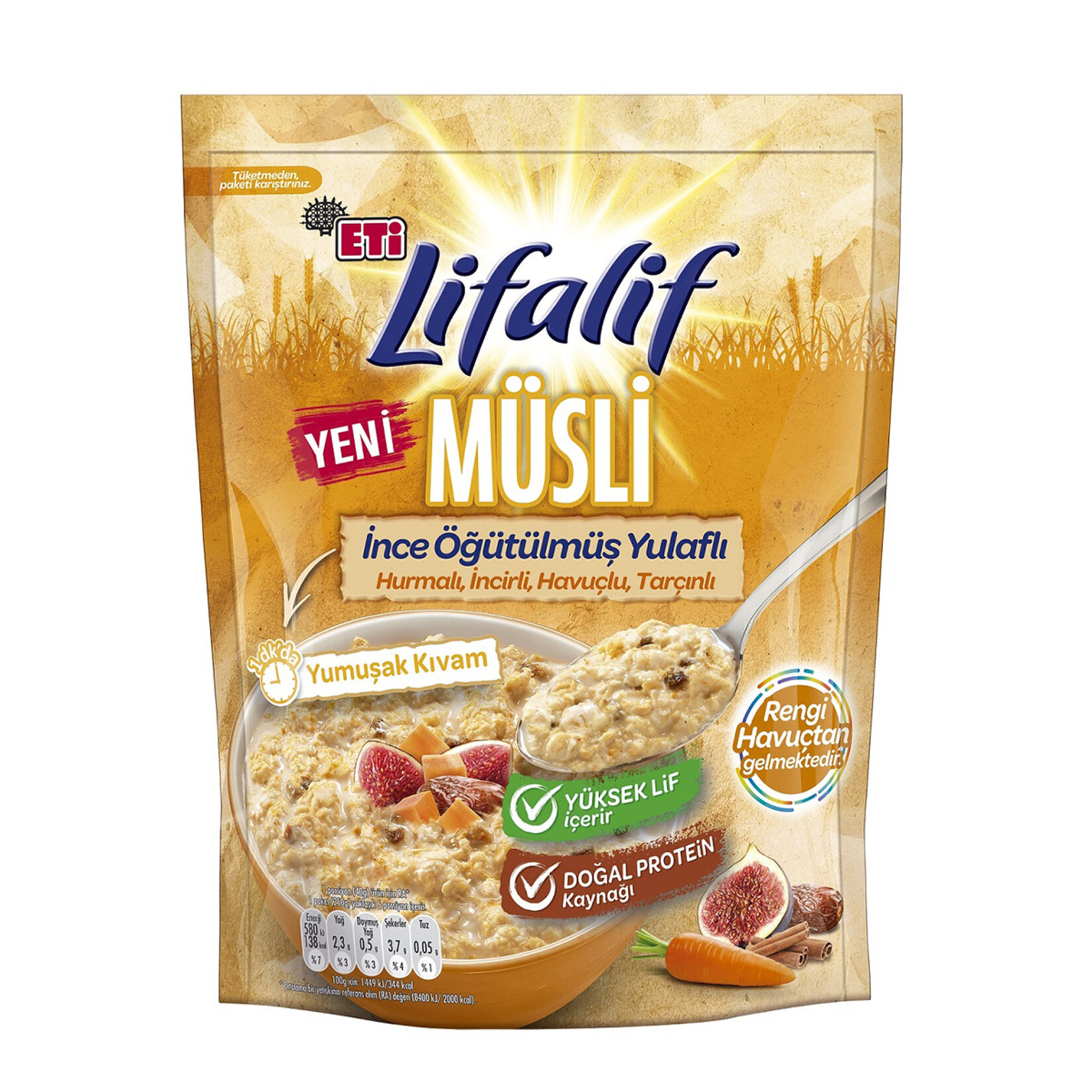Lifalif Hurmalı İncirli Havuçlu Tarçınlı Müsli 250 G
